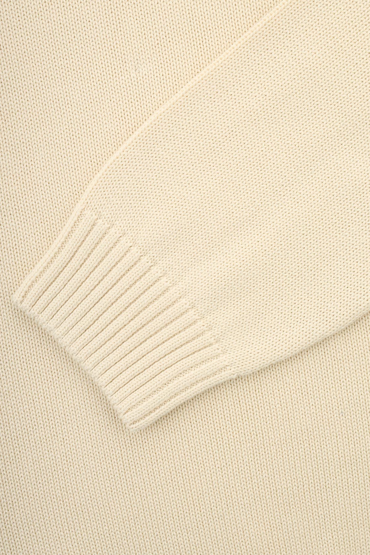 Jacquard Knitted High-neck Off White Pullover