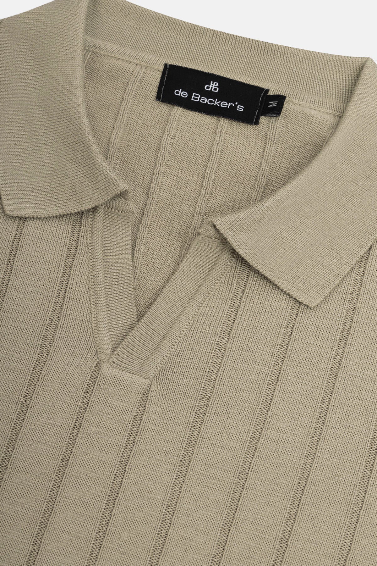 Striped Khaki Long-Sleeves Polo Shirt