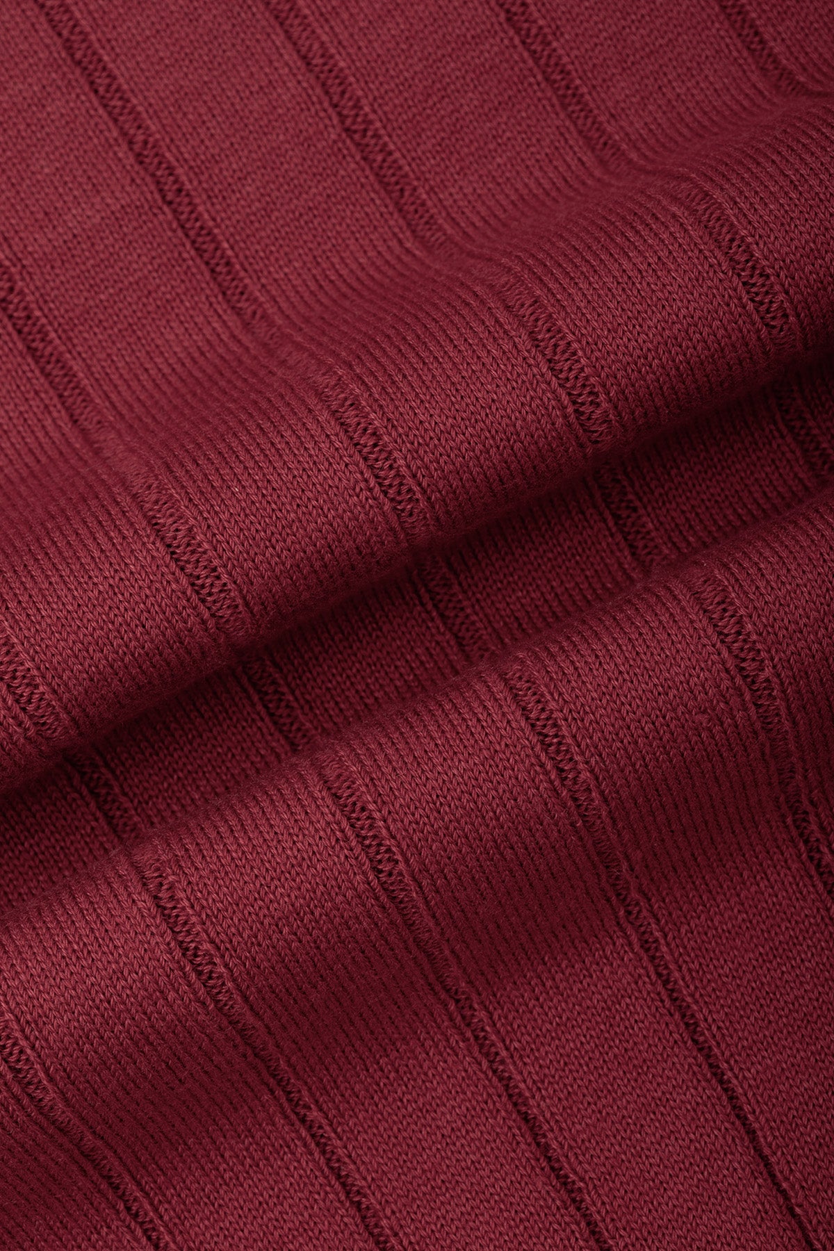 Striped Wine Red Long-Sleeves Polo Shirt