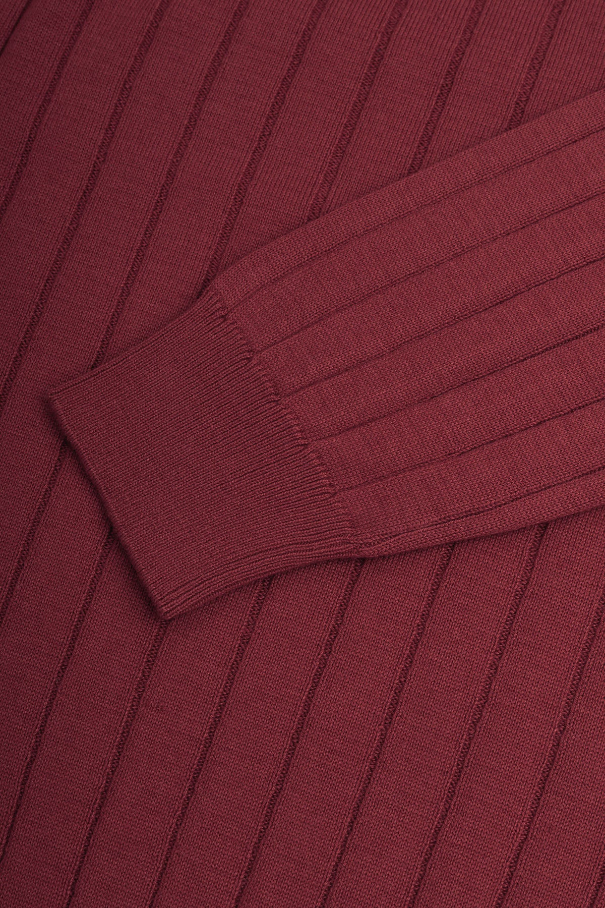 Striped Wine Red Long-Sleeves Polo Shirt