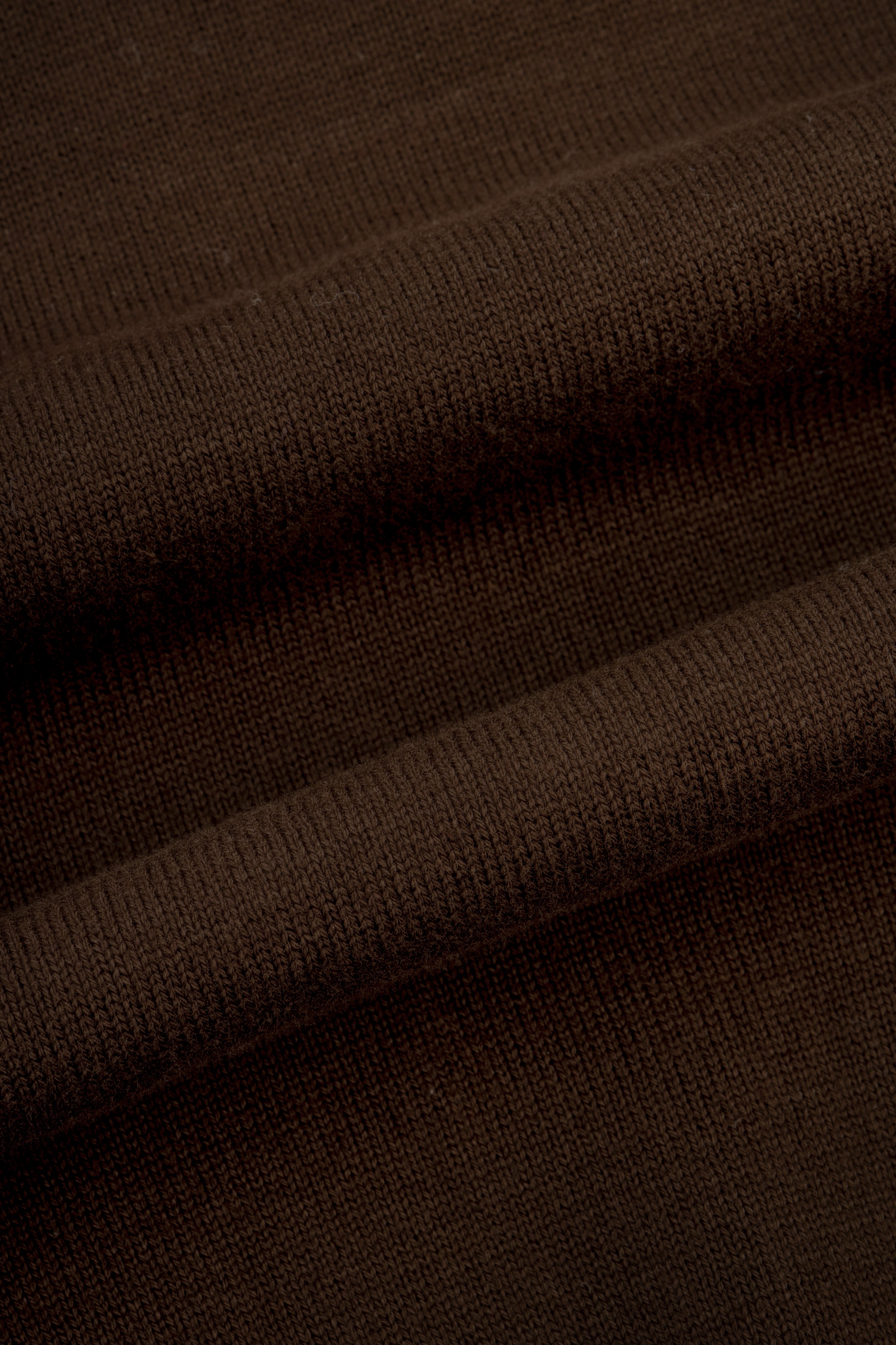 Solid Brown High Neck Pullover - 4