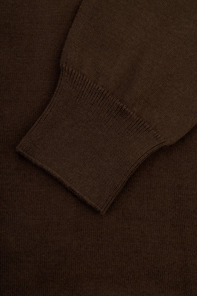 Solid Brown High Neck Pullover