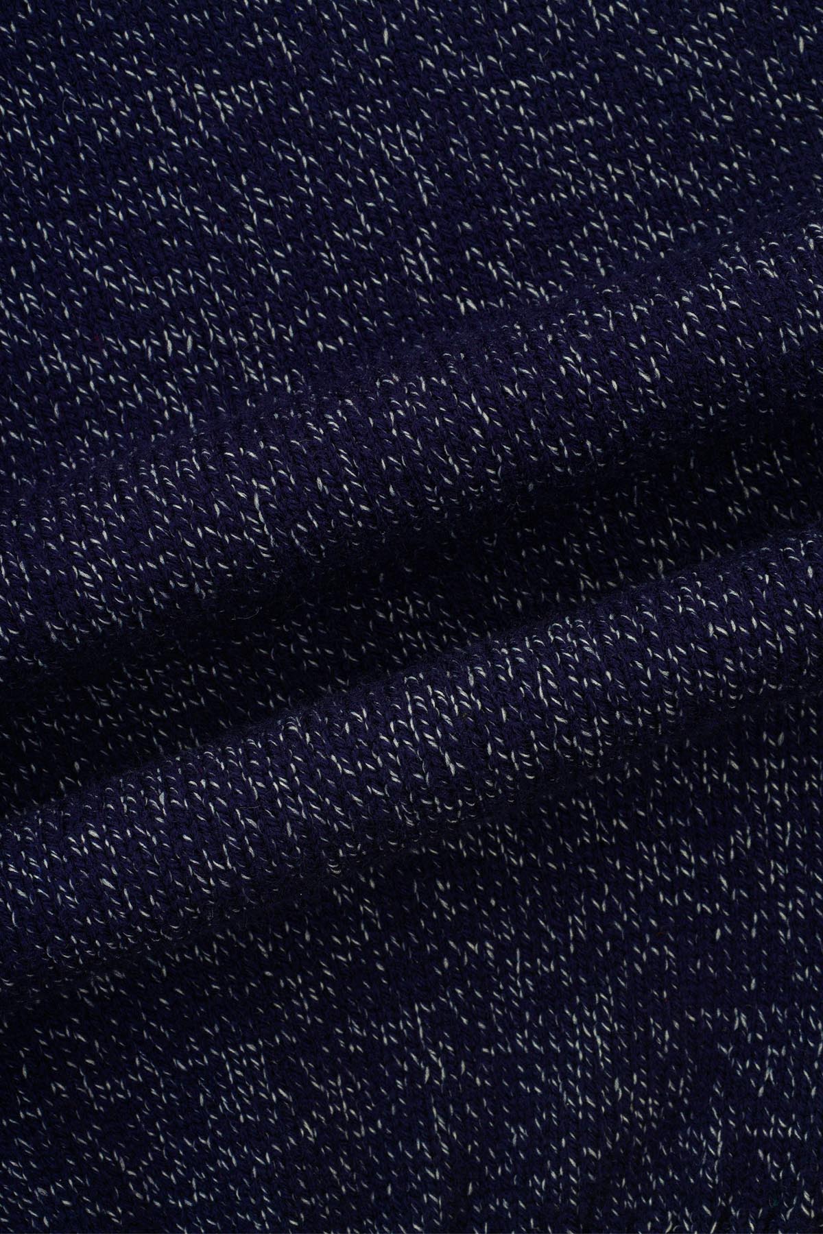 Jacquard Knitted Heavy Midnight Blue High-neck  Pullover