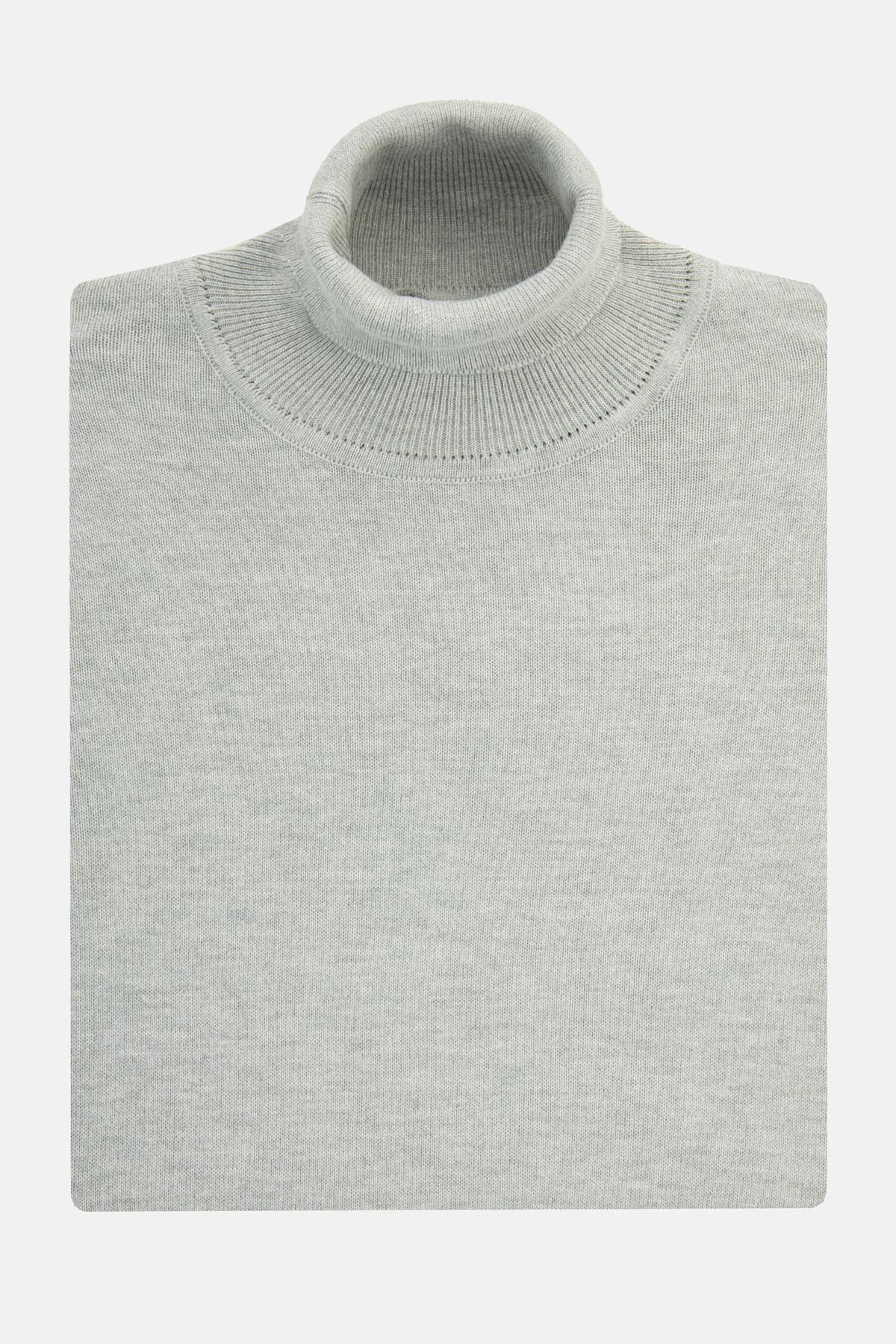 Solid Light Gray High Neck Pullover