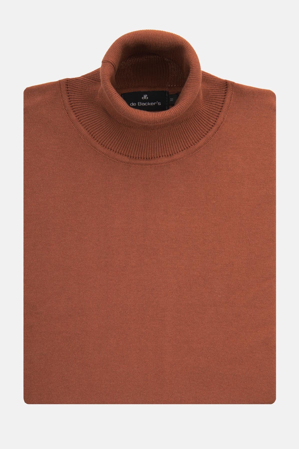 Solid Brick High Neck Pullover - 1