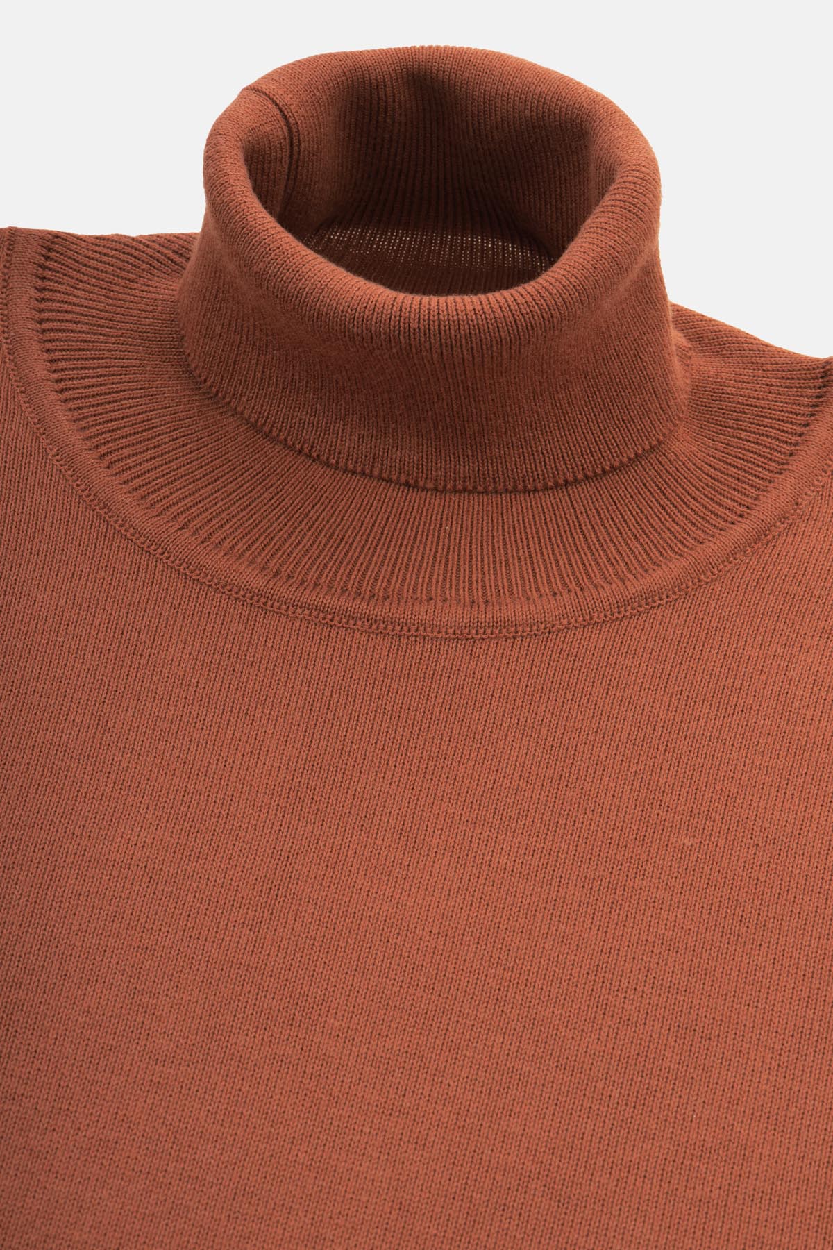 Solid Brick High Neck Pullover - 2