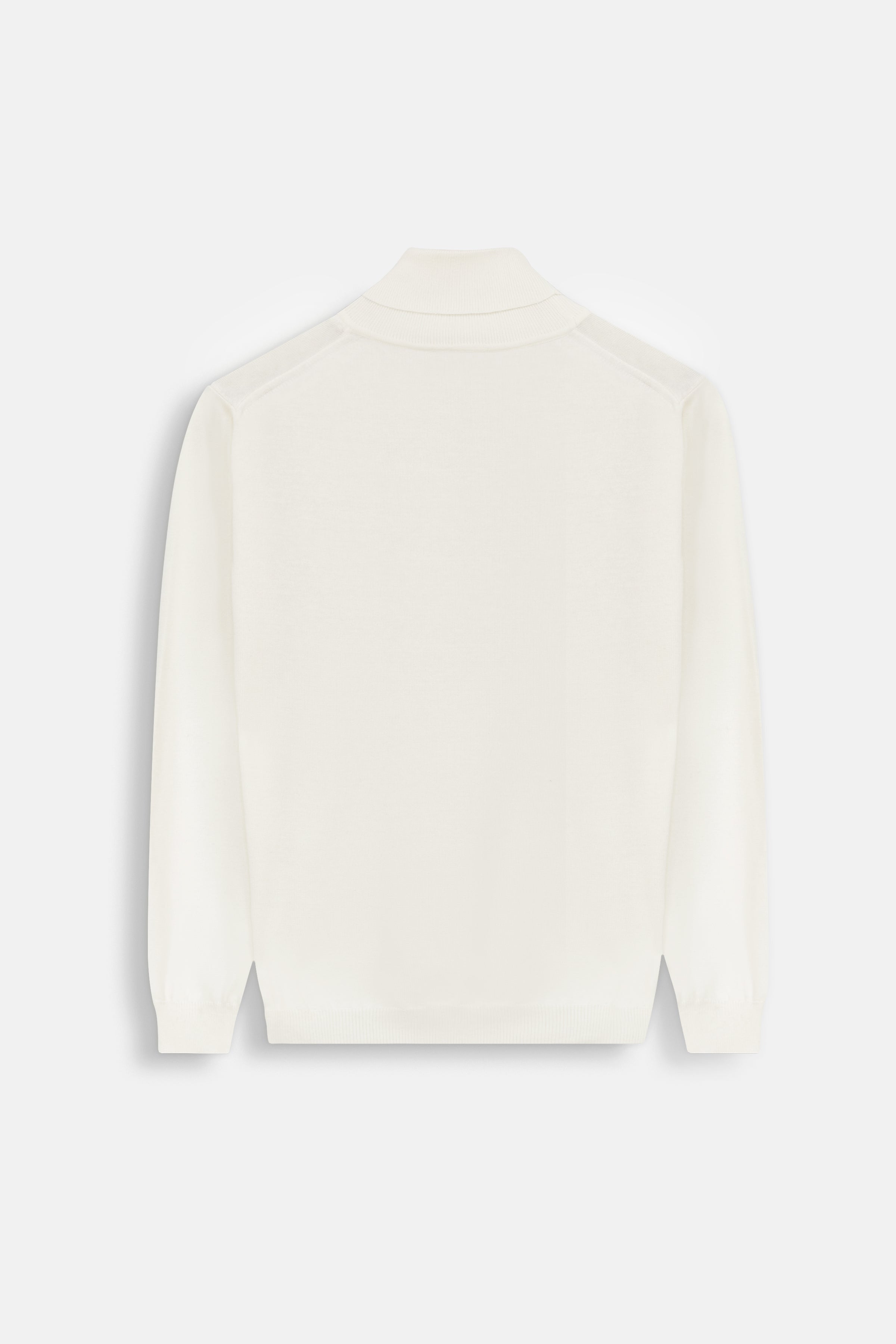 Solid White High-Neck Pullover