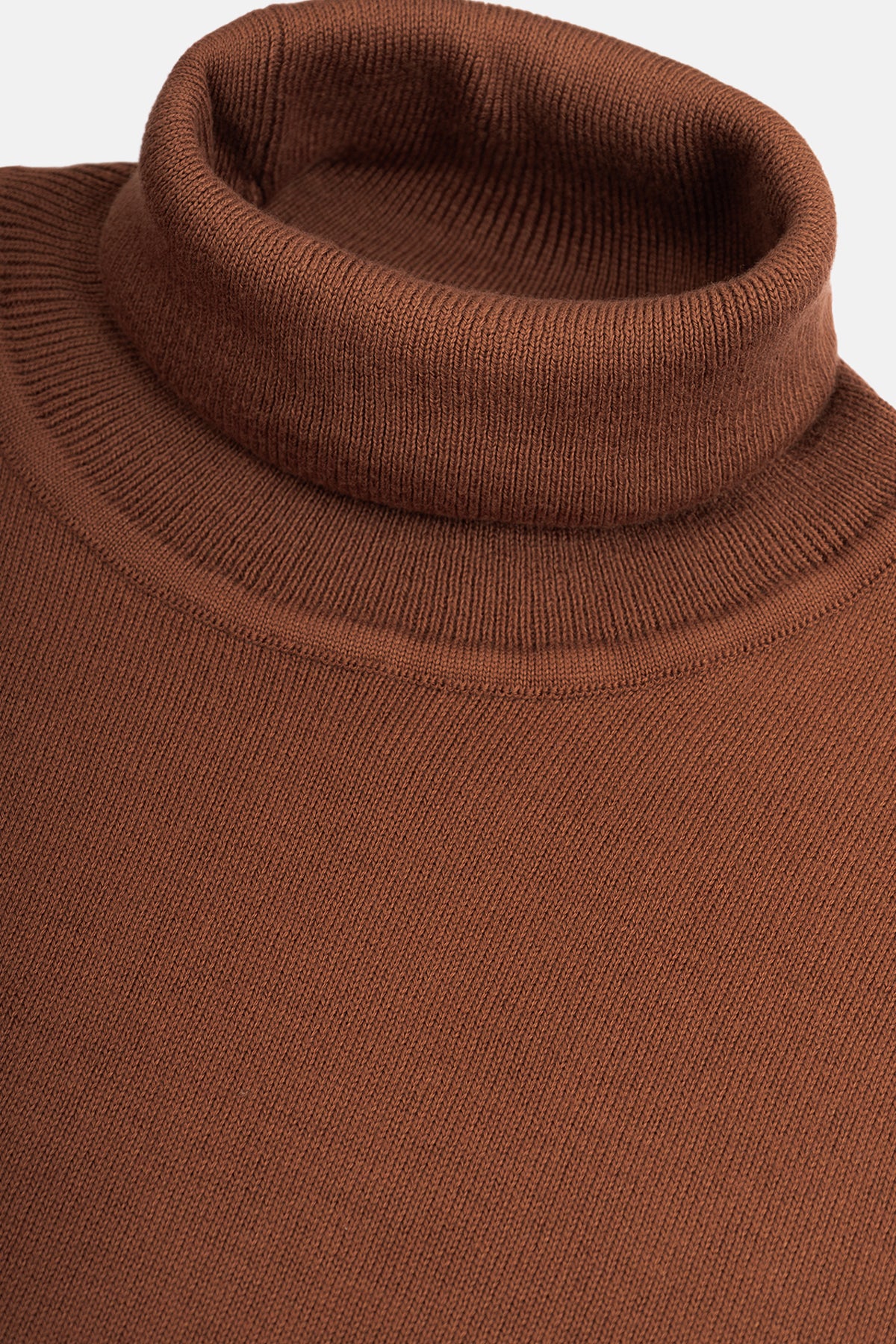 Solid Brick High-Neck Pullover