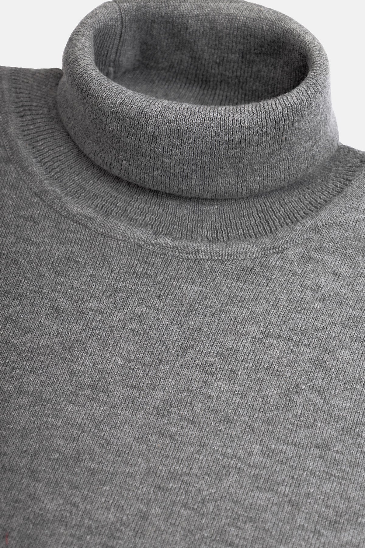 Solid Gray High-Neck Pullover