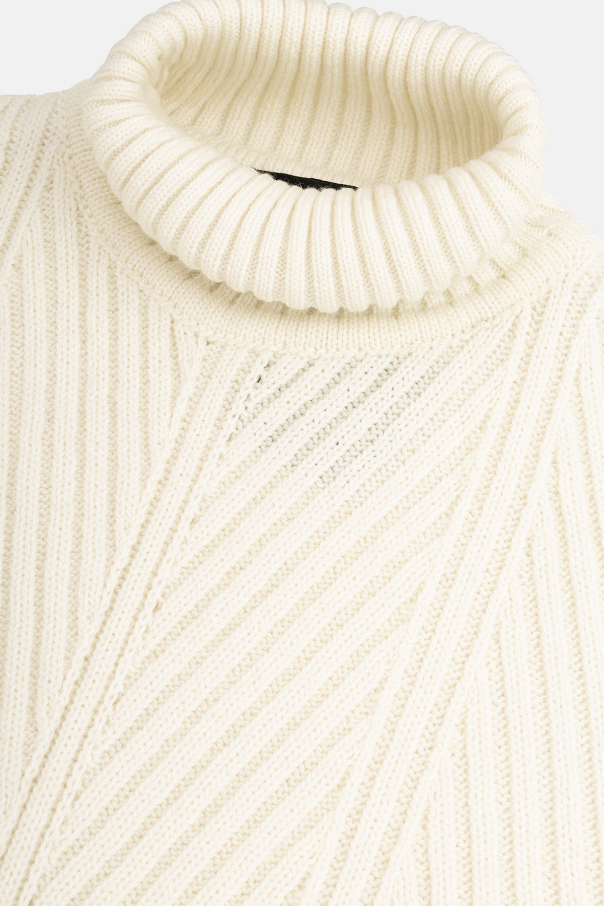 Jacquard Off-White High-Neck Pullover