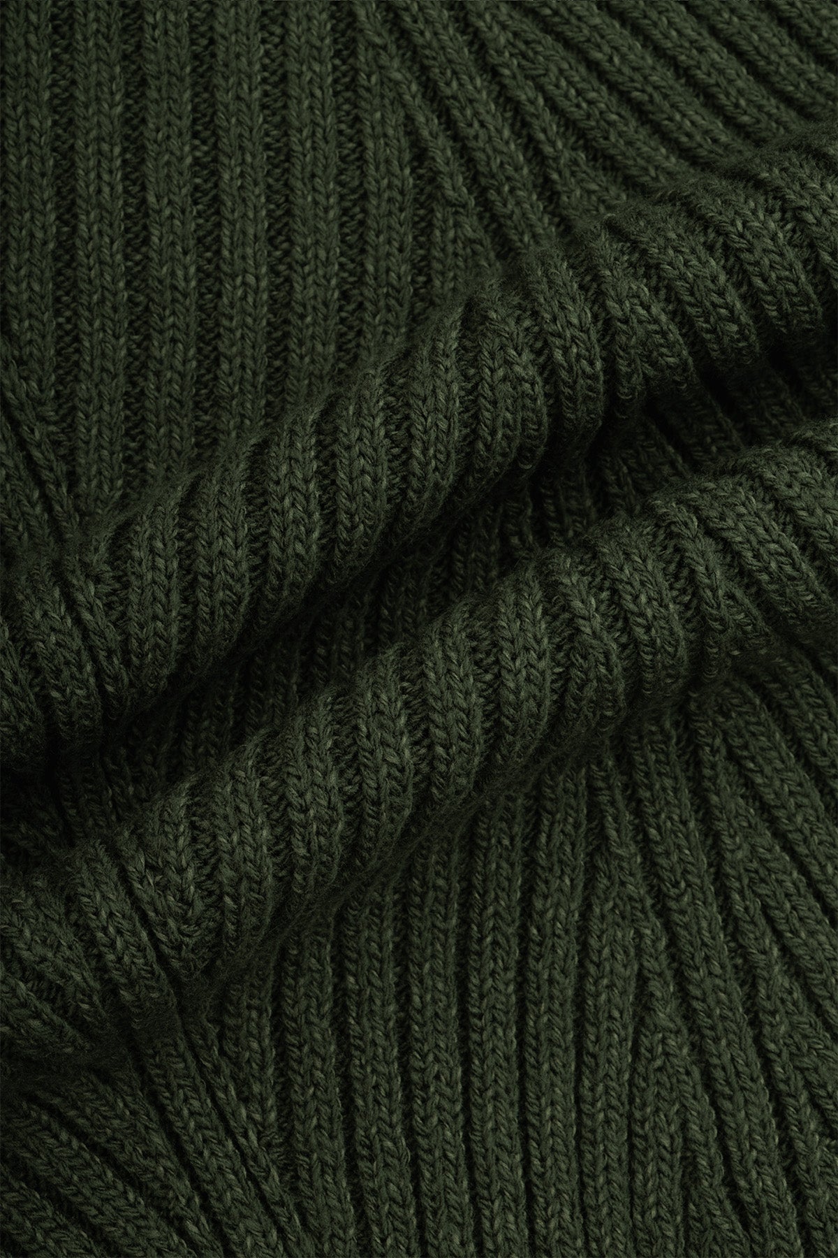 Jacquard Olive Green High-Neck Pullover