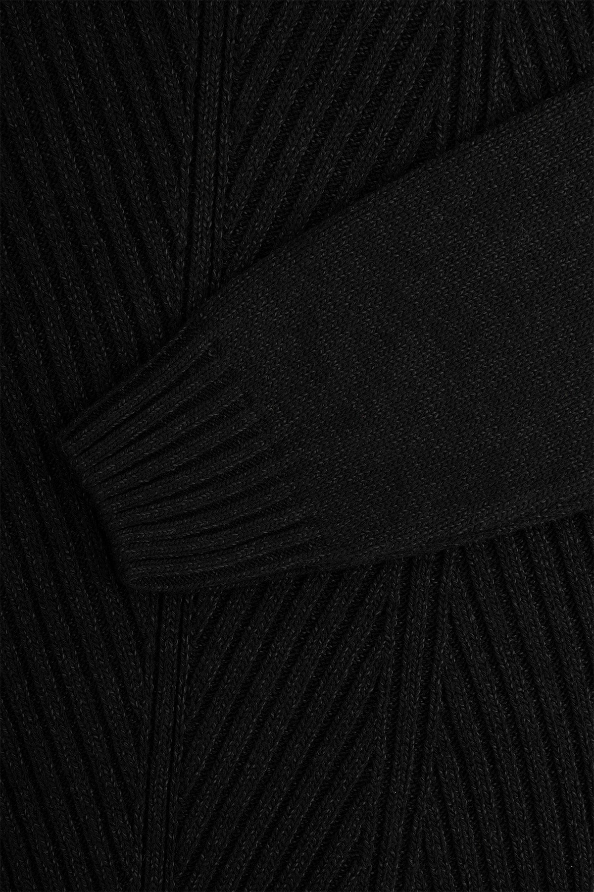 Jacquard Black High-Neck Pullover