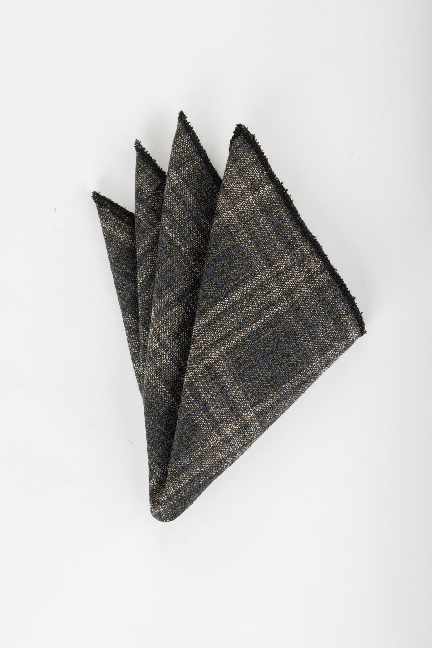 Knitted Gray & Beige Necktie With Handkerchief