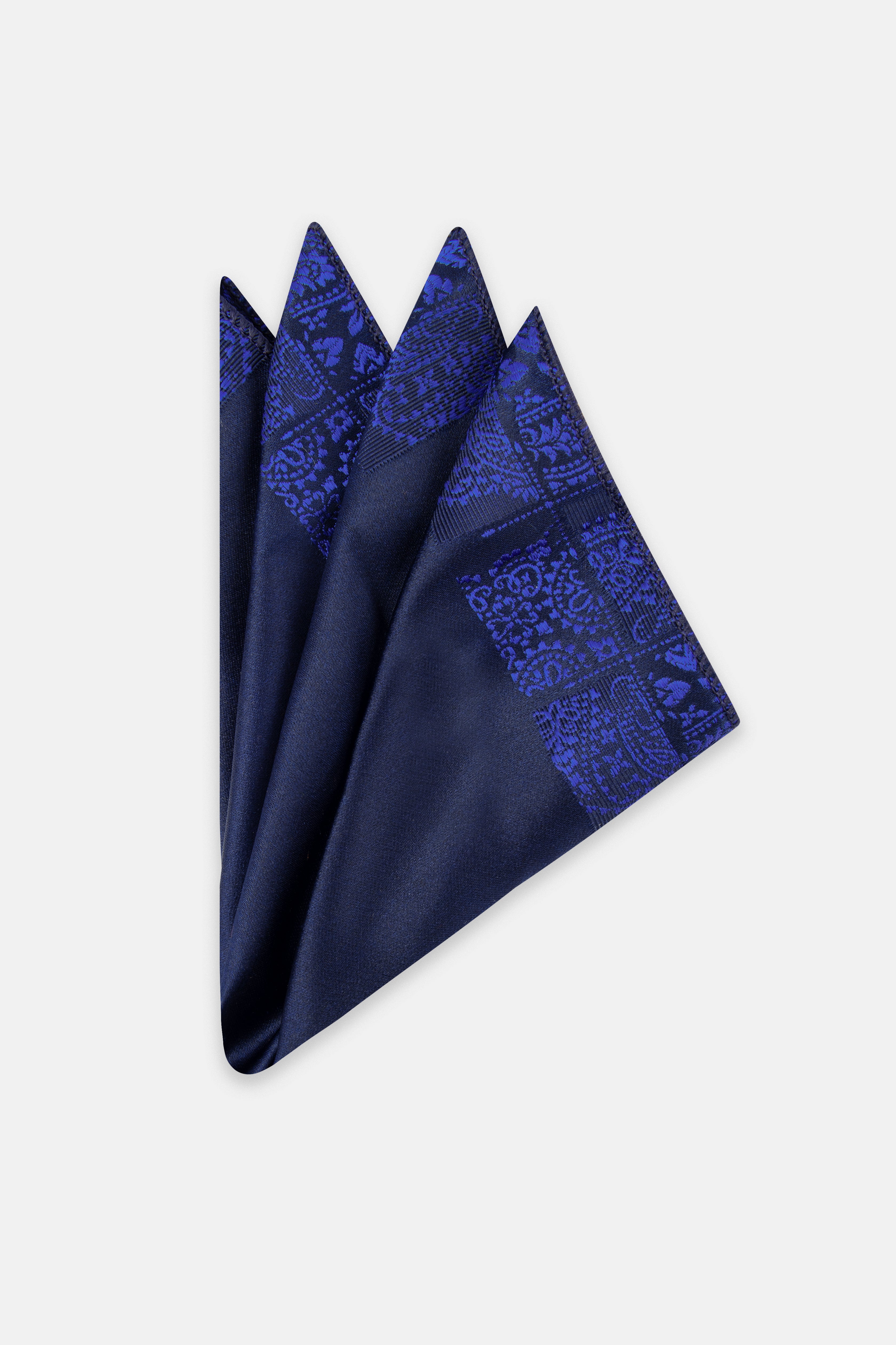Jacquard Floral Blue & Dark Navy Necktie