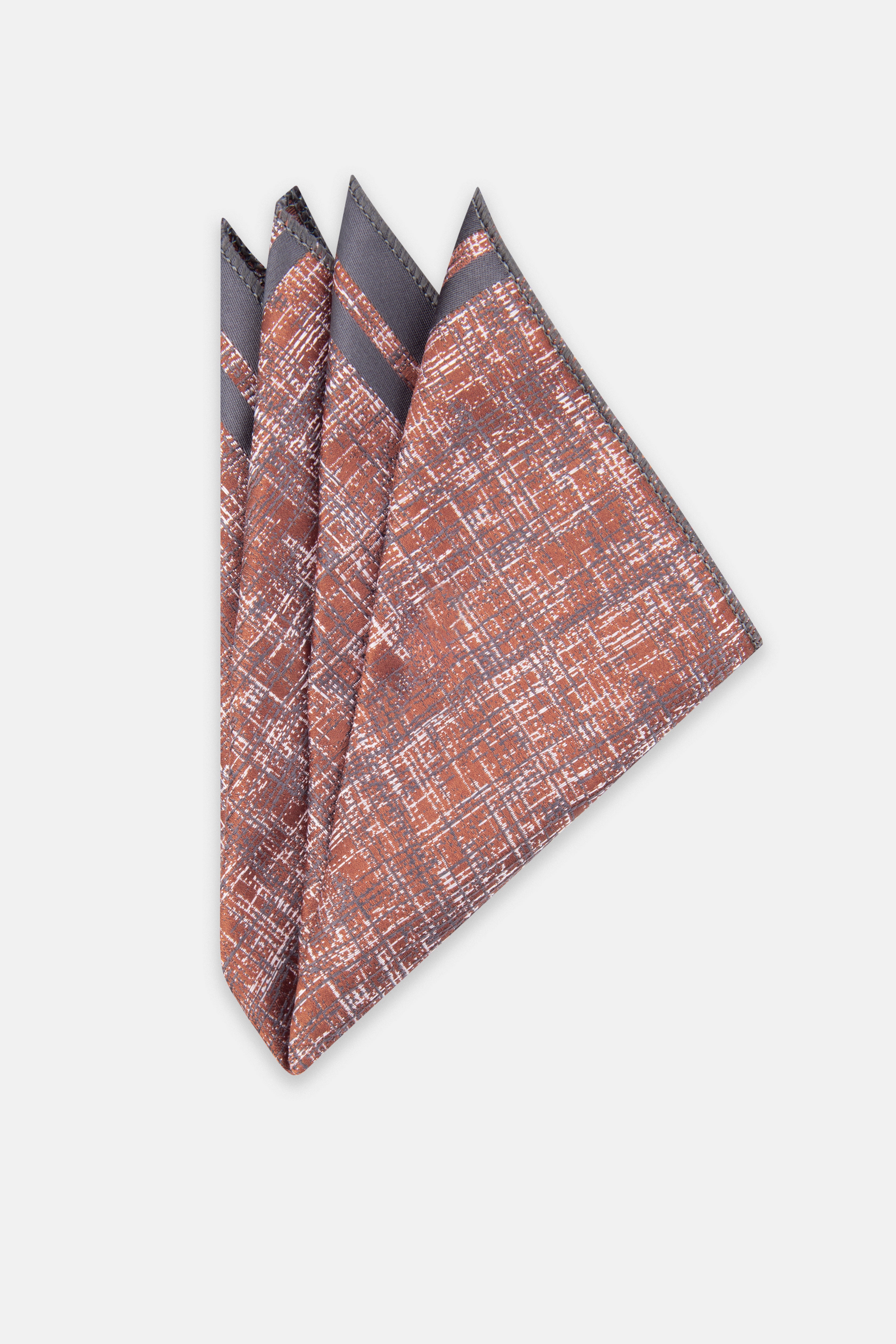 Jacquard Red-Brown & Gray Necktie