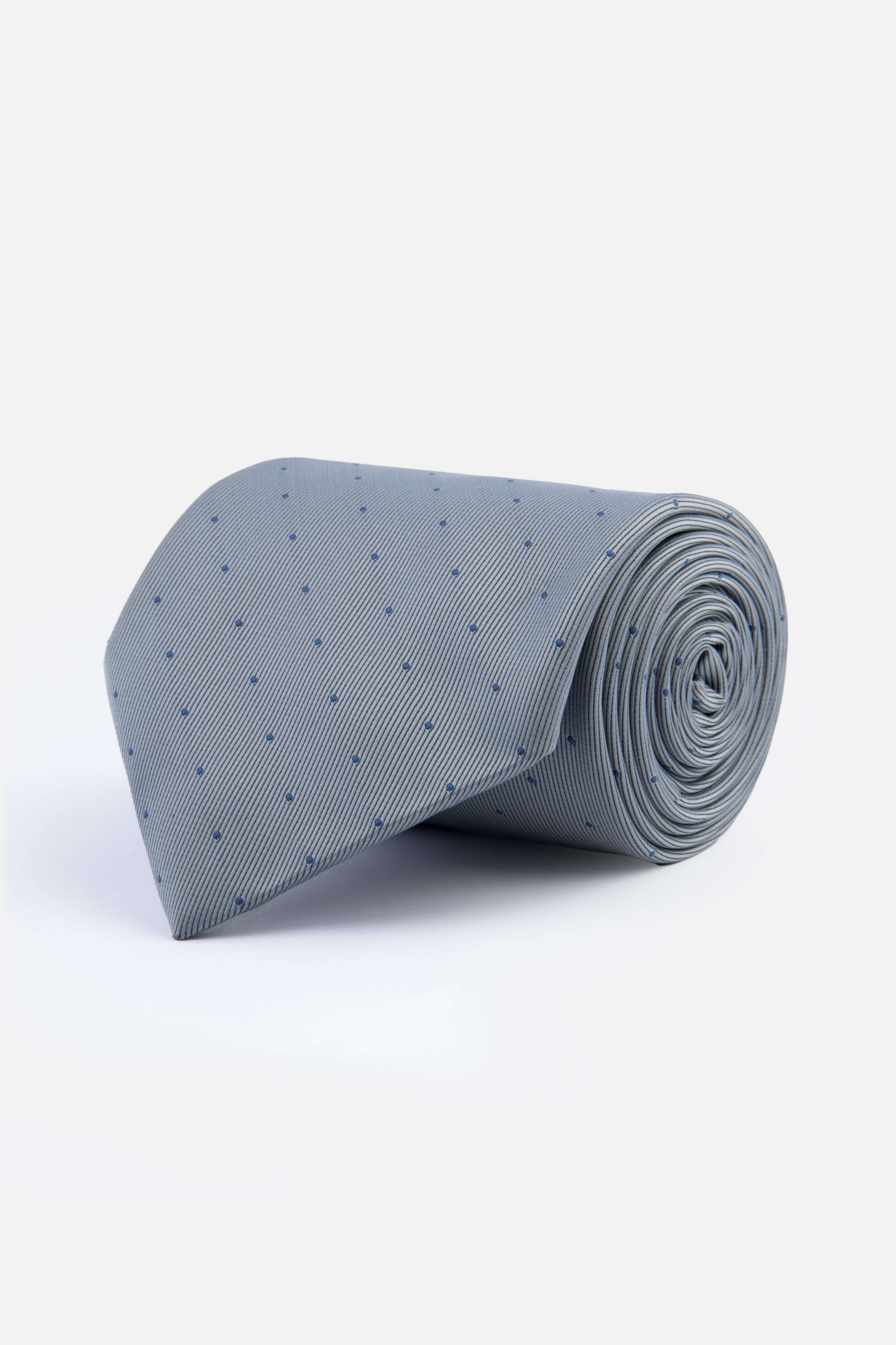Dotted Gray & Navy Necktie - 1