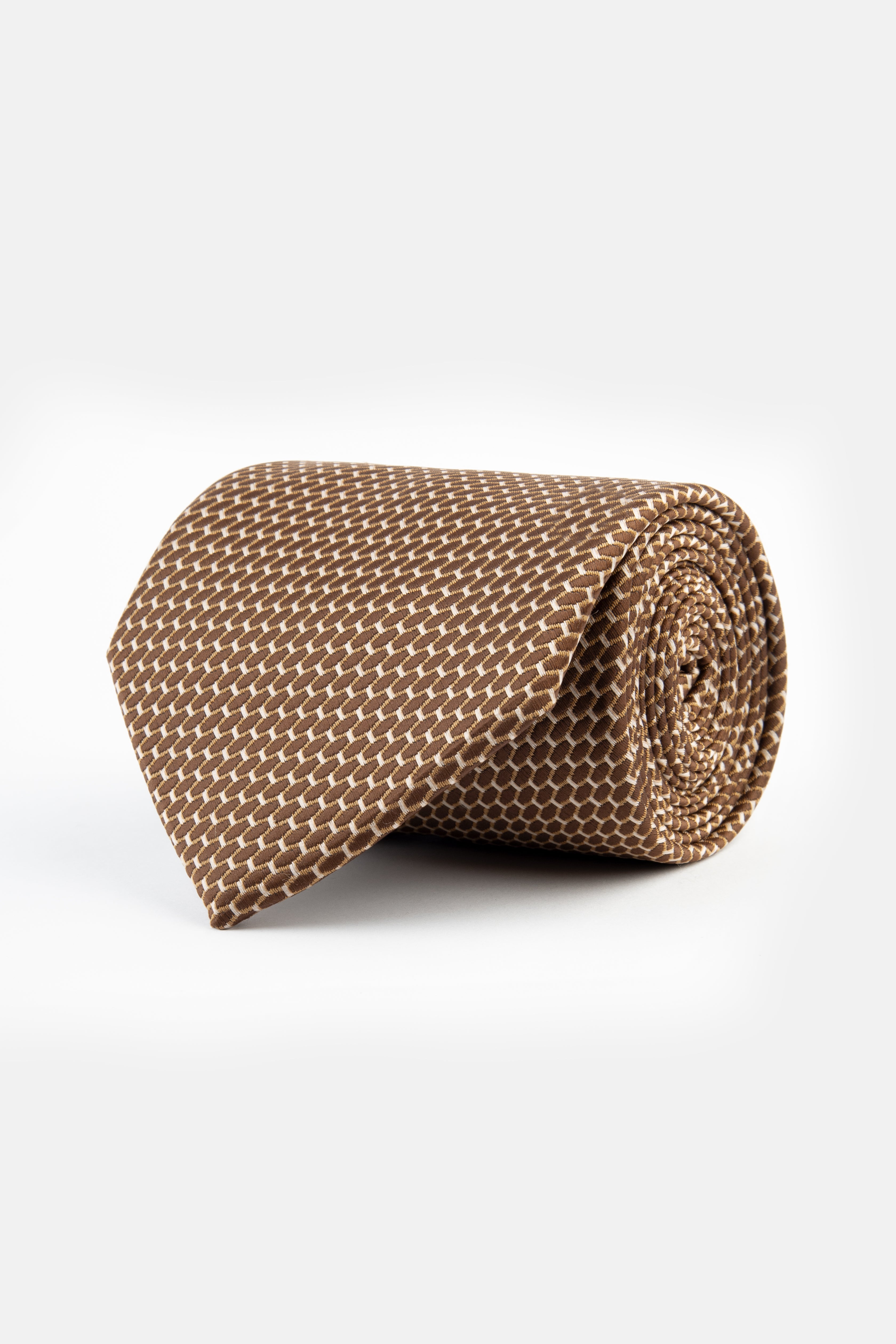 Jacquard Brown & Hazel Necktie - 1