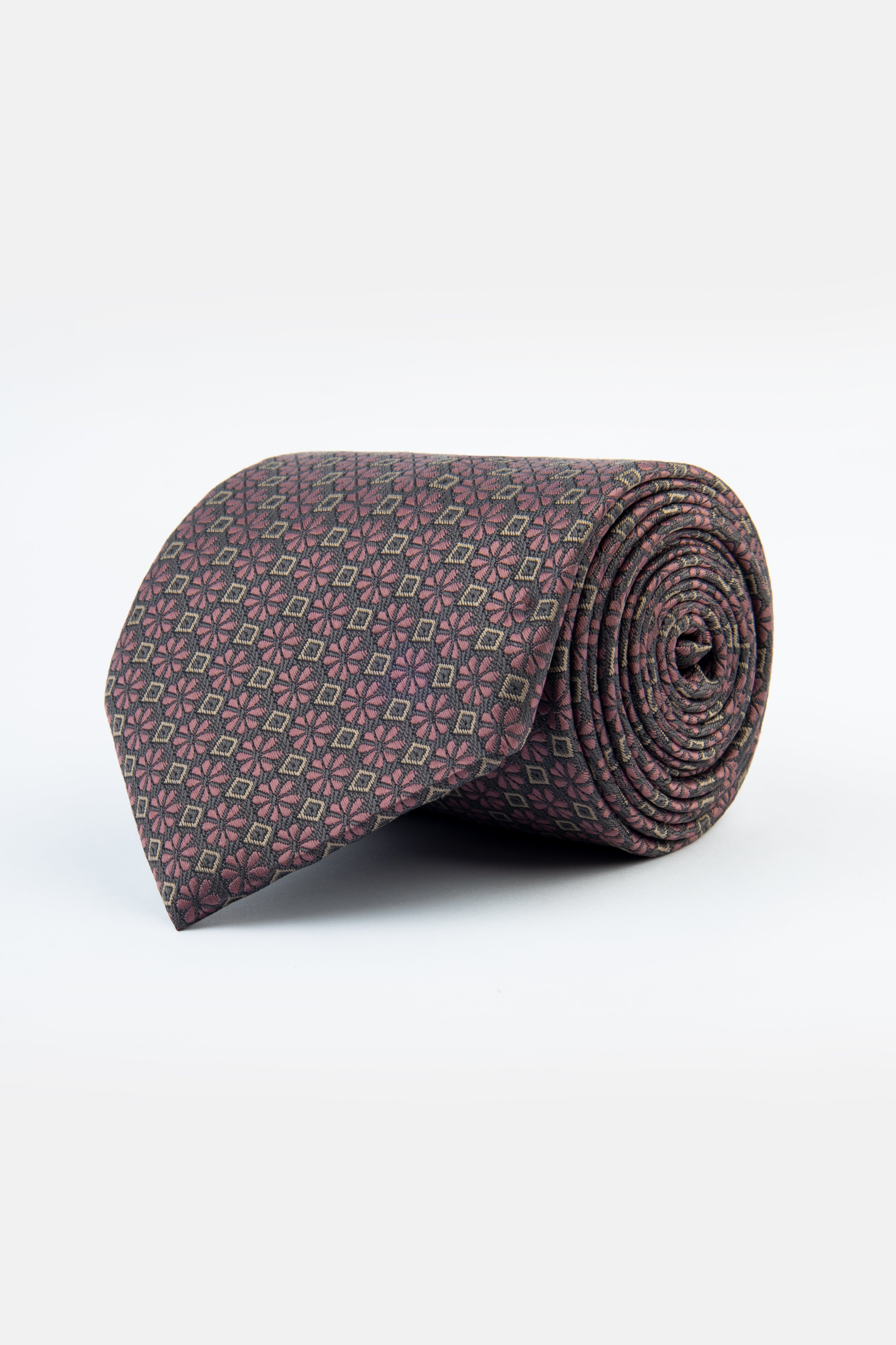 Jacquard Black & Rose Necktie - 1