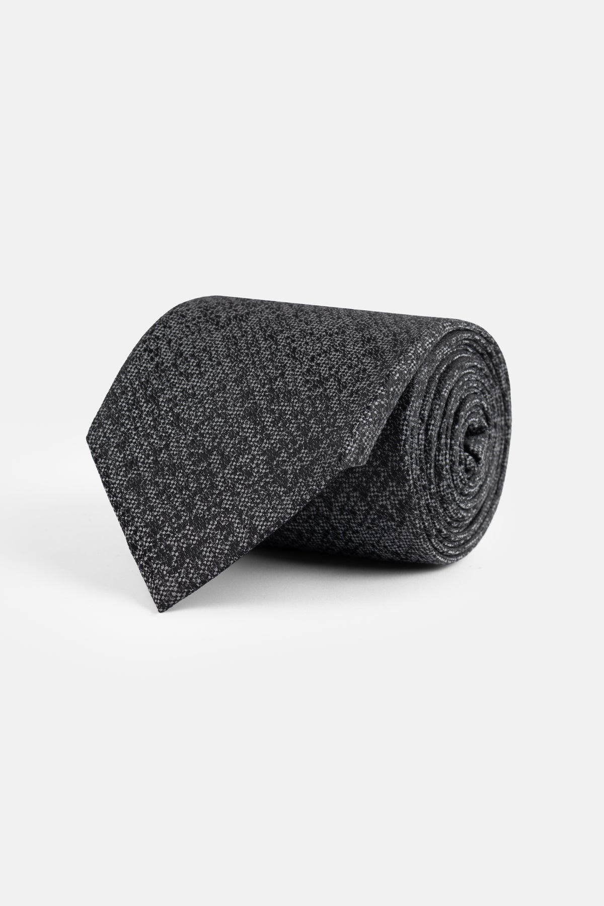 Jacquard Black Tie Necktie with Handkerchief