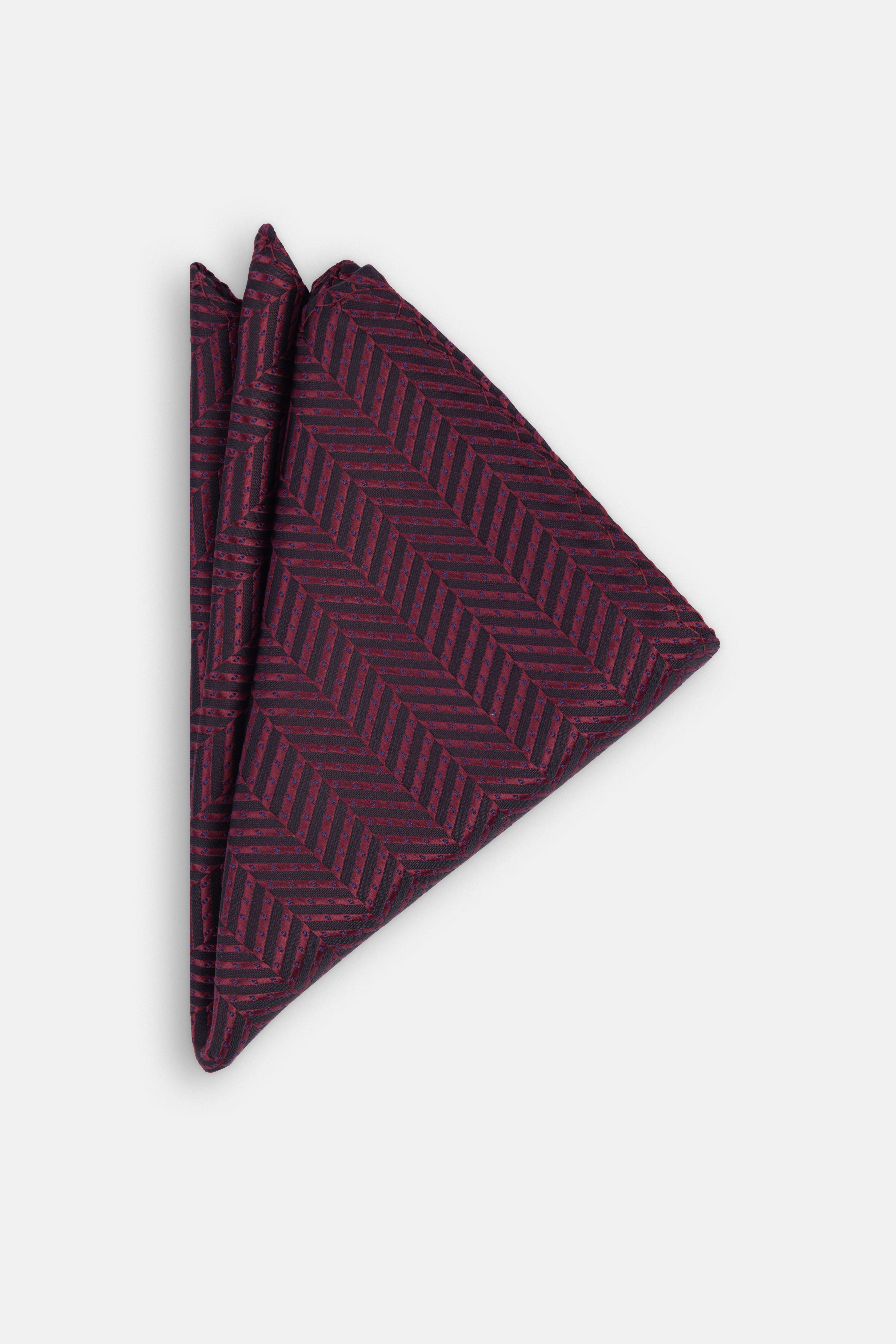 Patterned Burgundy Tie Necktie with Handkerchief