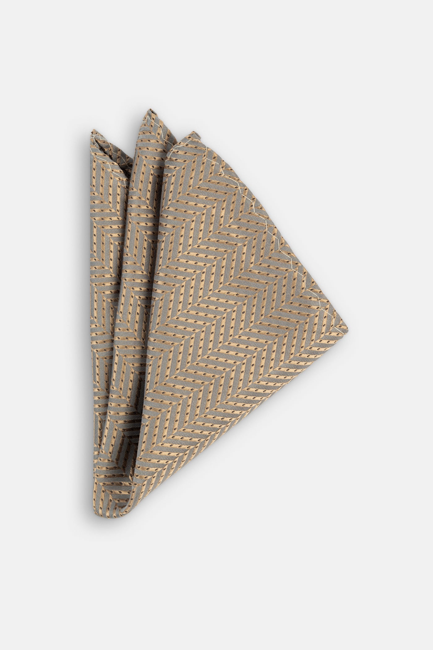 Patterned Gold Tie Necktie with Handkerchief