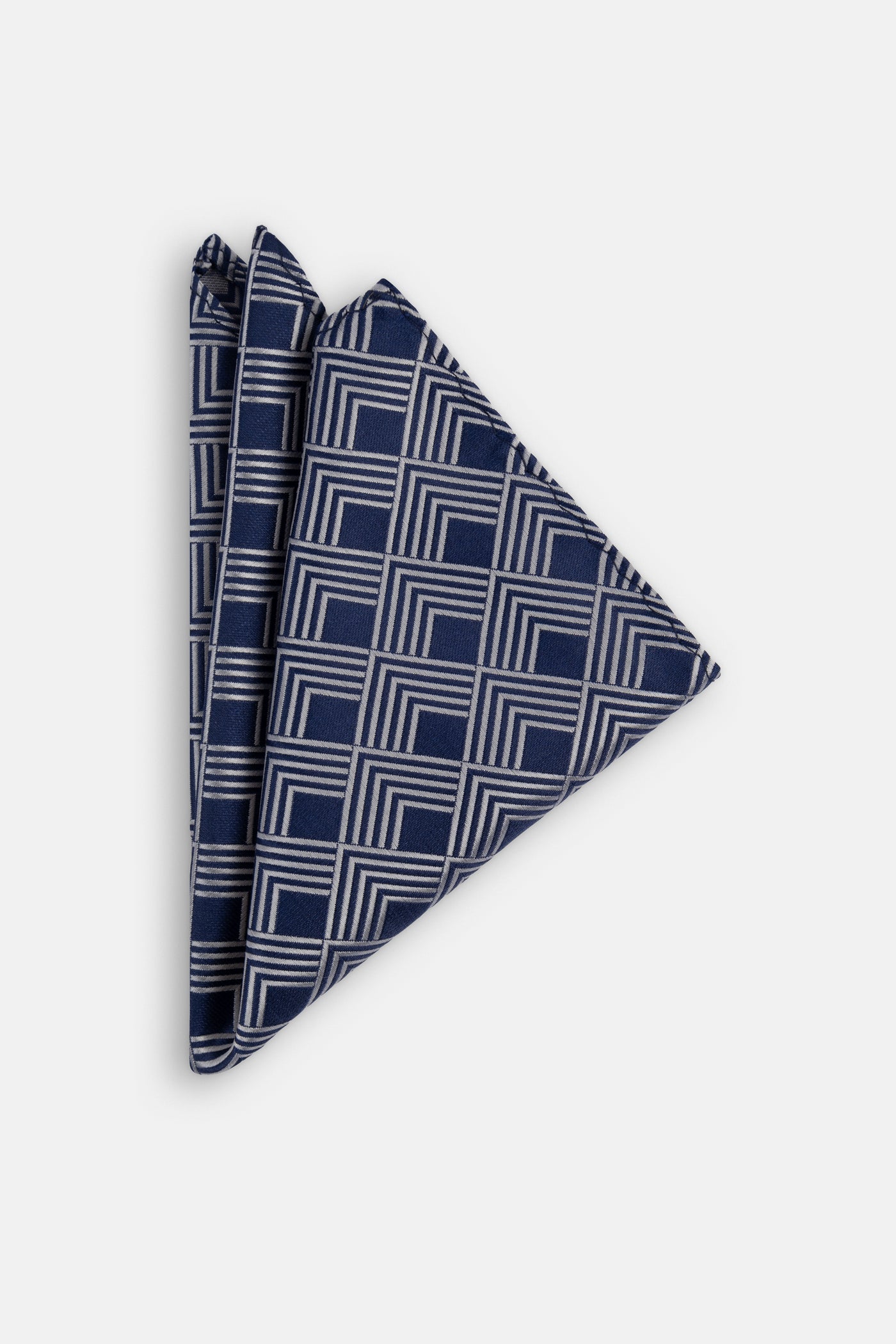 Patterned Gray Tie Necktie with Handkerchief