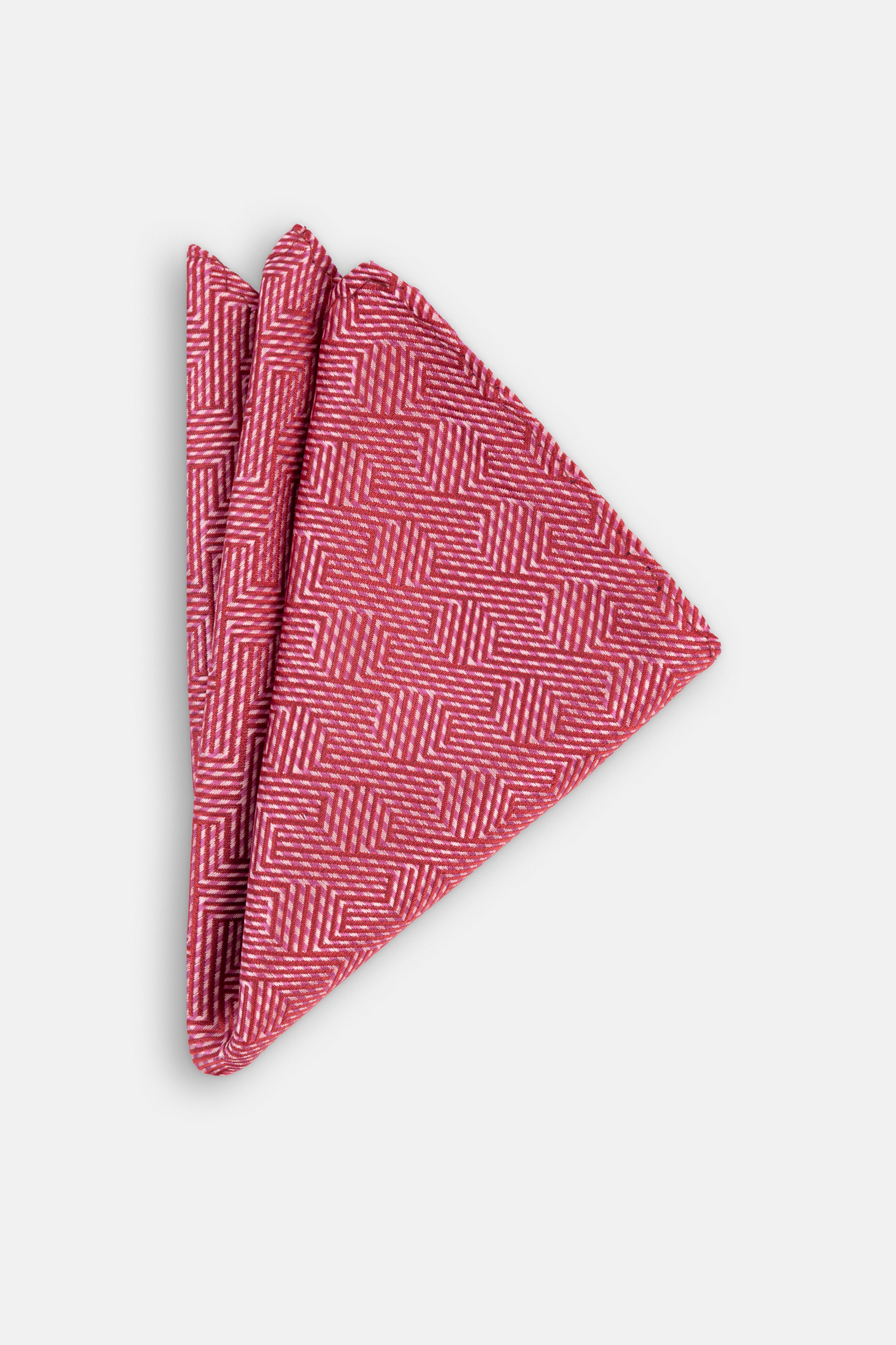 Geometric Light Red Tie Necktie with Handkerchief