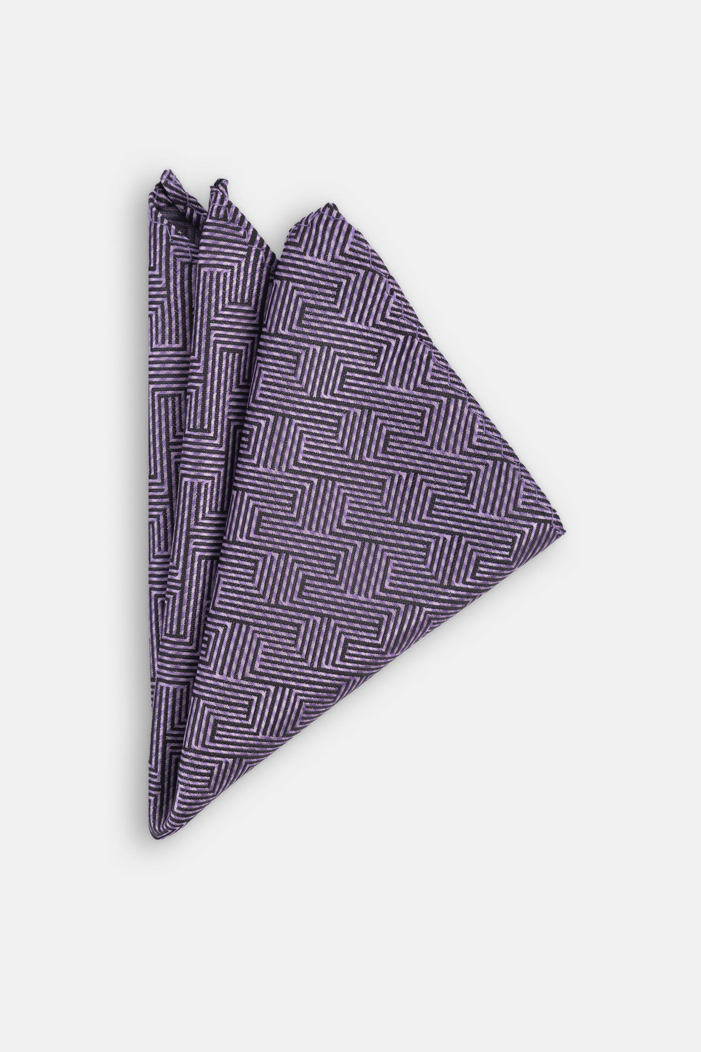 Geometric Purple Tie Necktie with Handkerchief