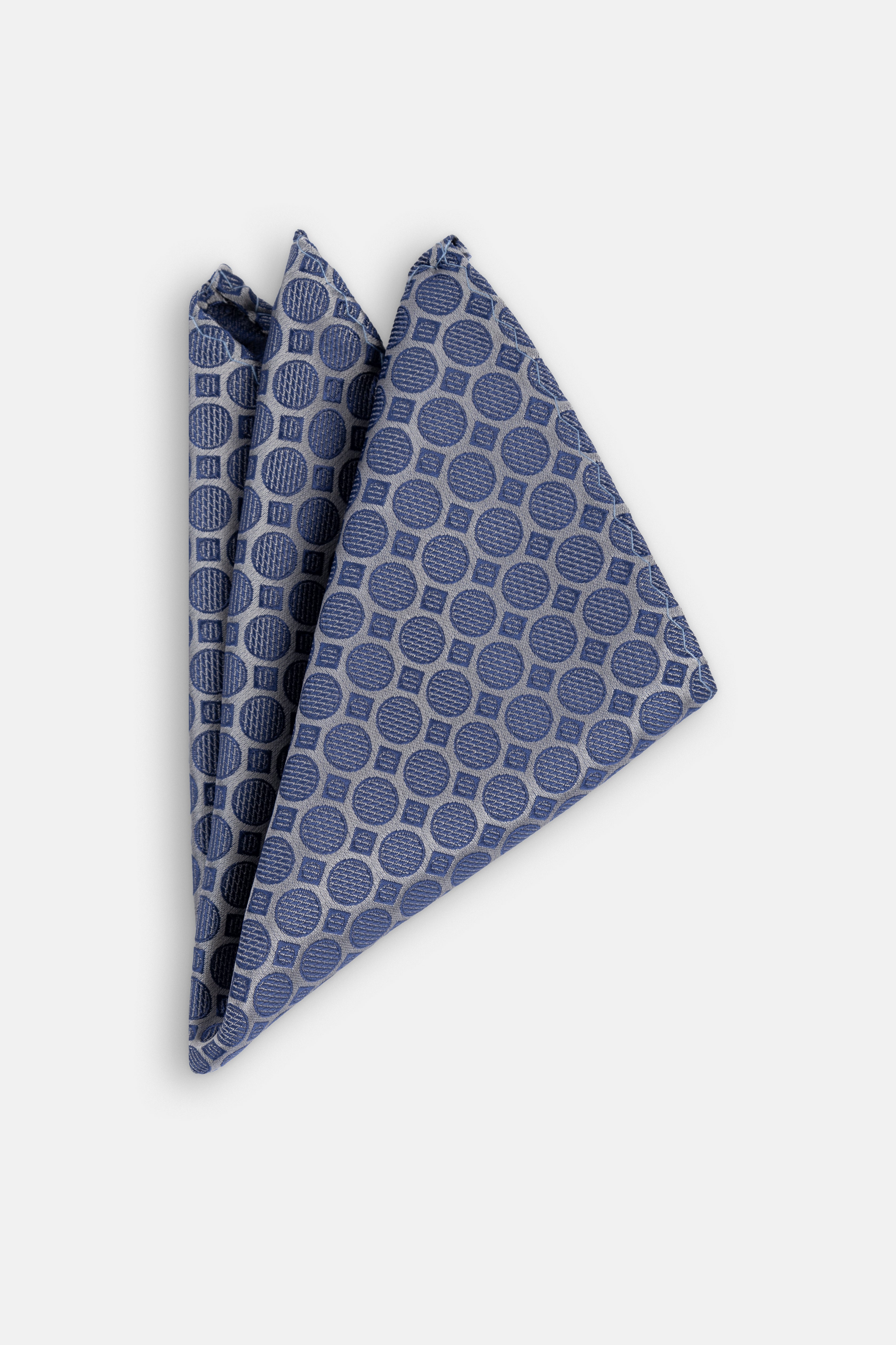 Jacquard Navy Tie Necktie with Handkerchief