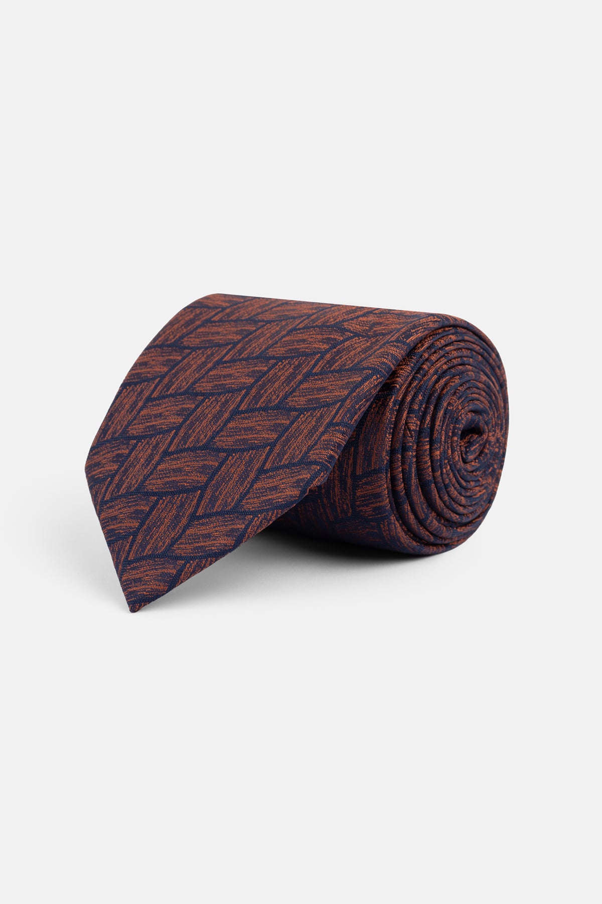 Jacquard Light Orange Tie Necktie with Handkerchief