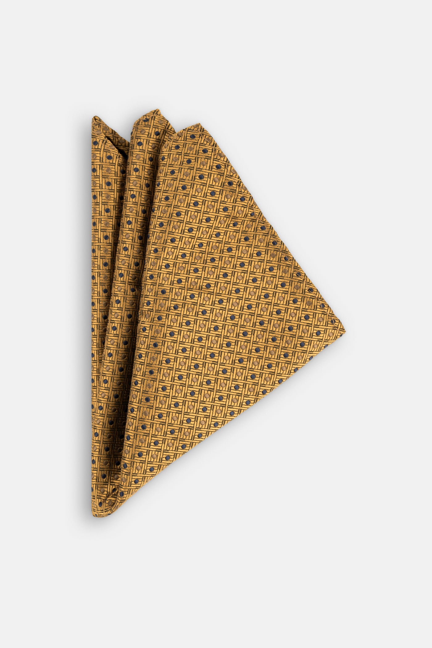 Dotted Gold Tie Necktie with Handkerchief