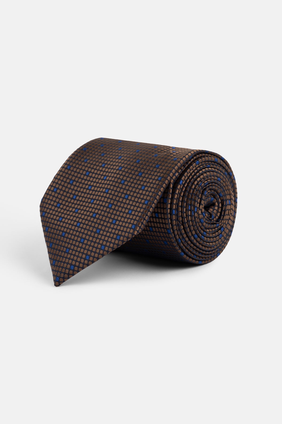 Jacquard Brown Tie Necktie with Handkerchief