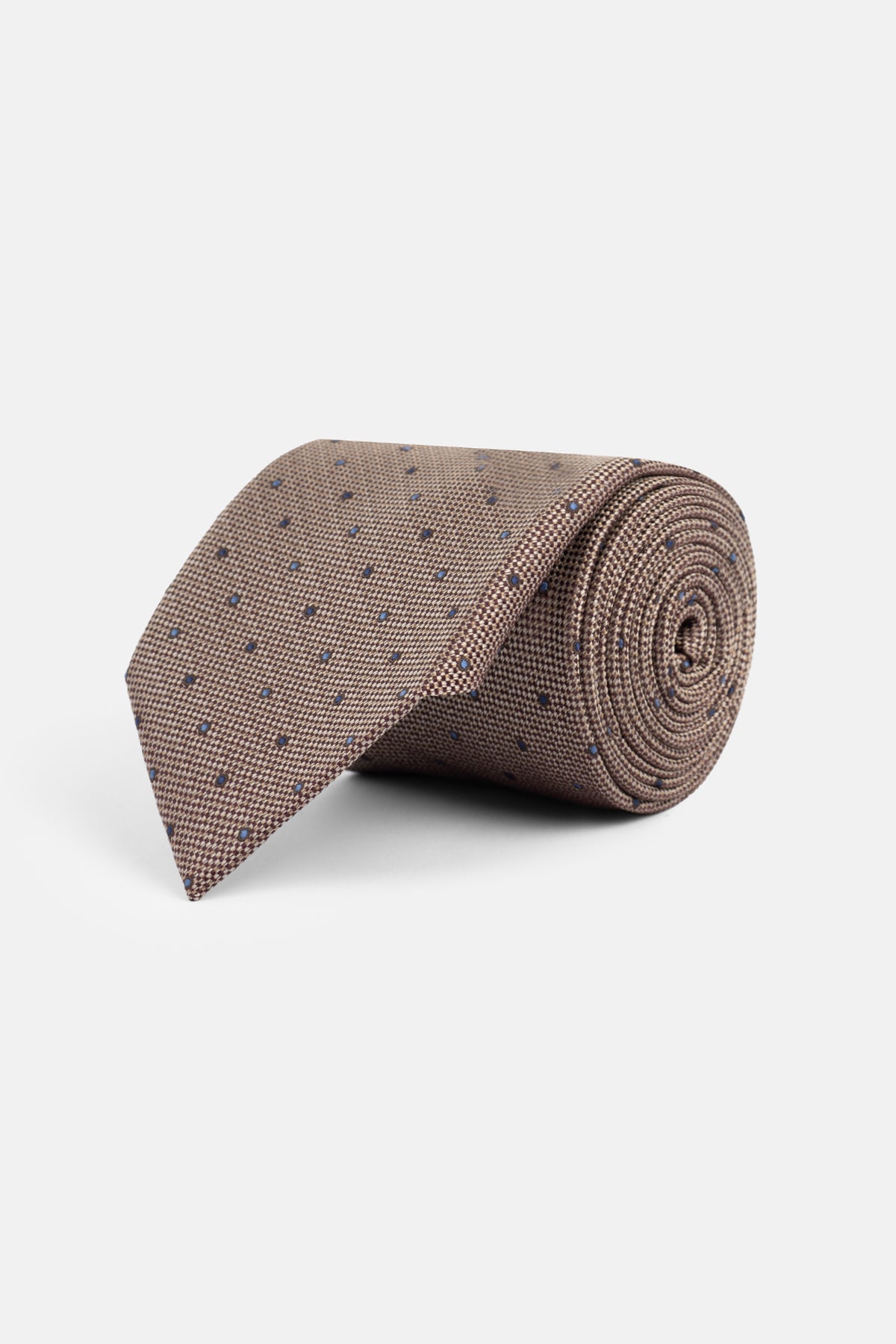 Jacquard Light Brown Tie Necktie with Handkerchief