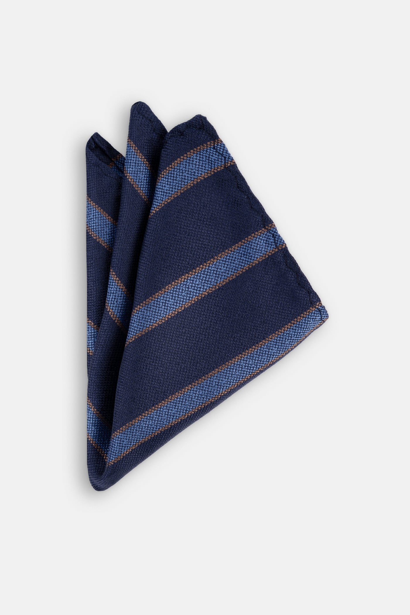 Striped Navy Tie Necktie with Handkerchief