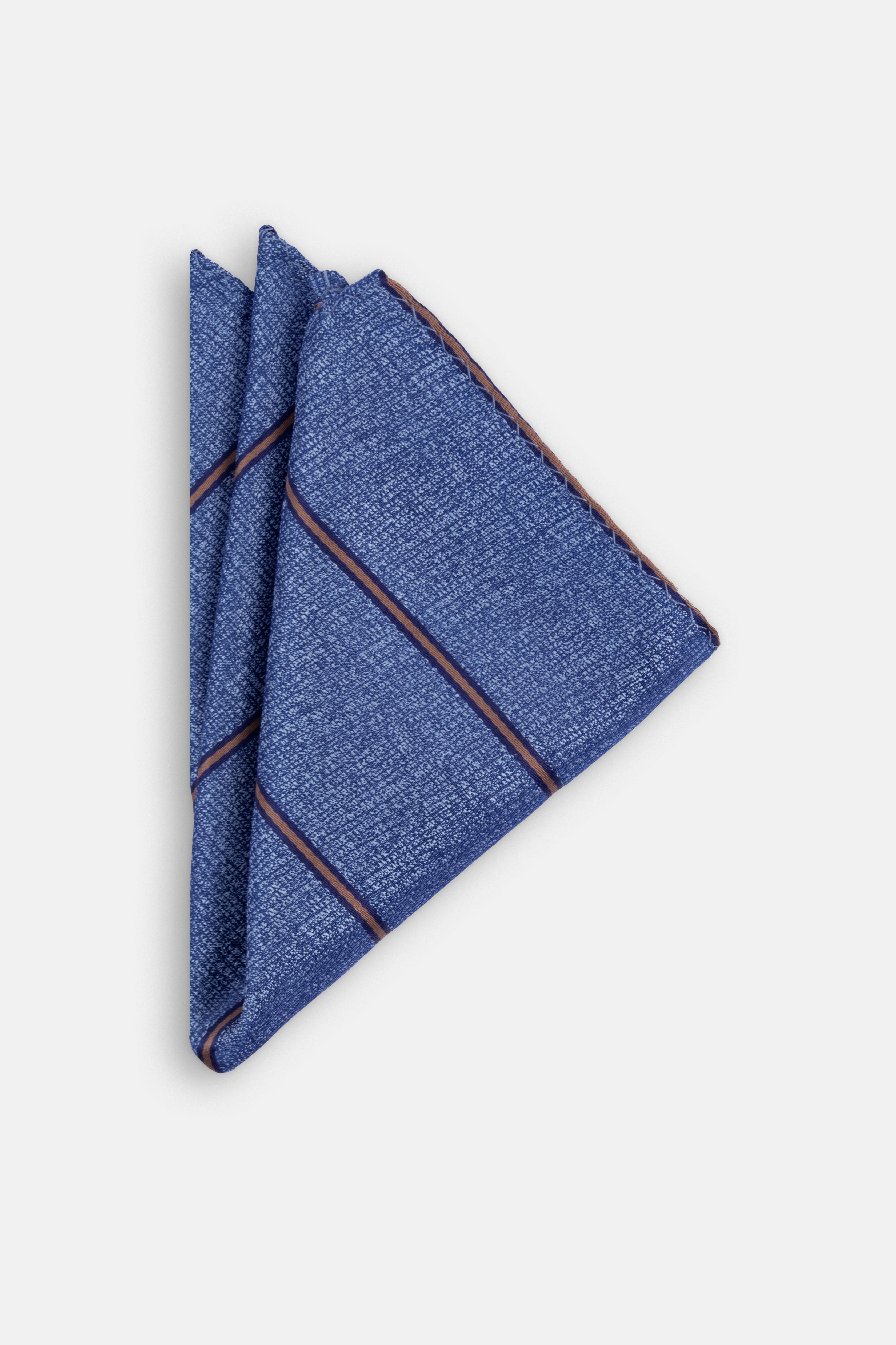 Striped Blue Tie Necktie with Handkerchief