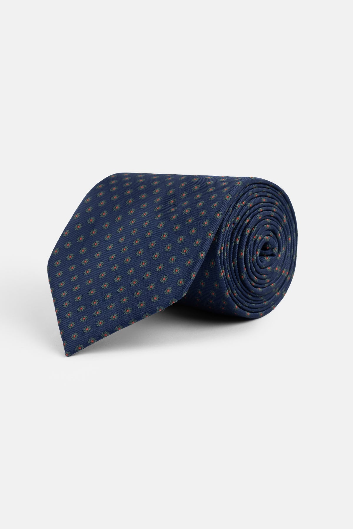 Jacquard Navy Tie Necktie with Handkerchief