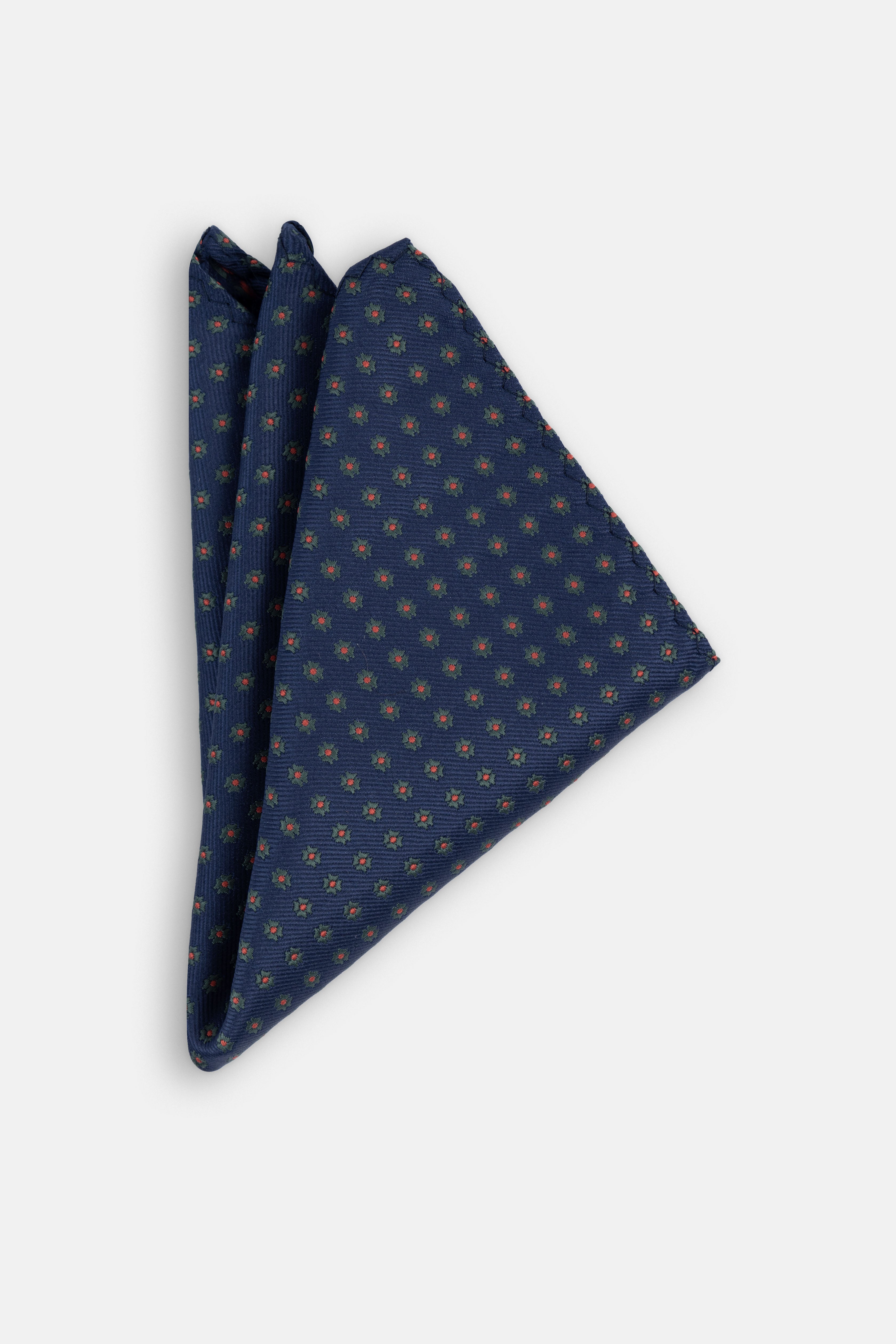 Jacquard Navy Tie Necktie with Handkerchief