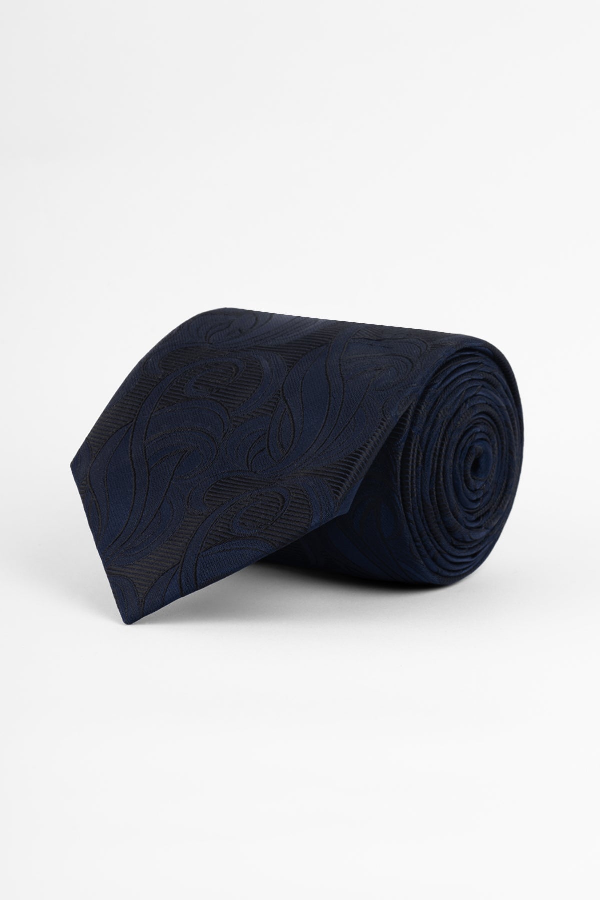 Jacquard Navy Tie Necktie with Handkerchief