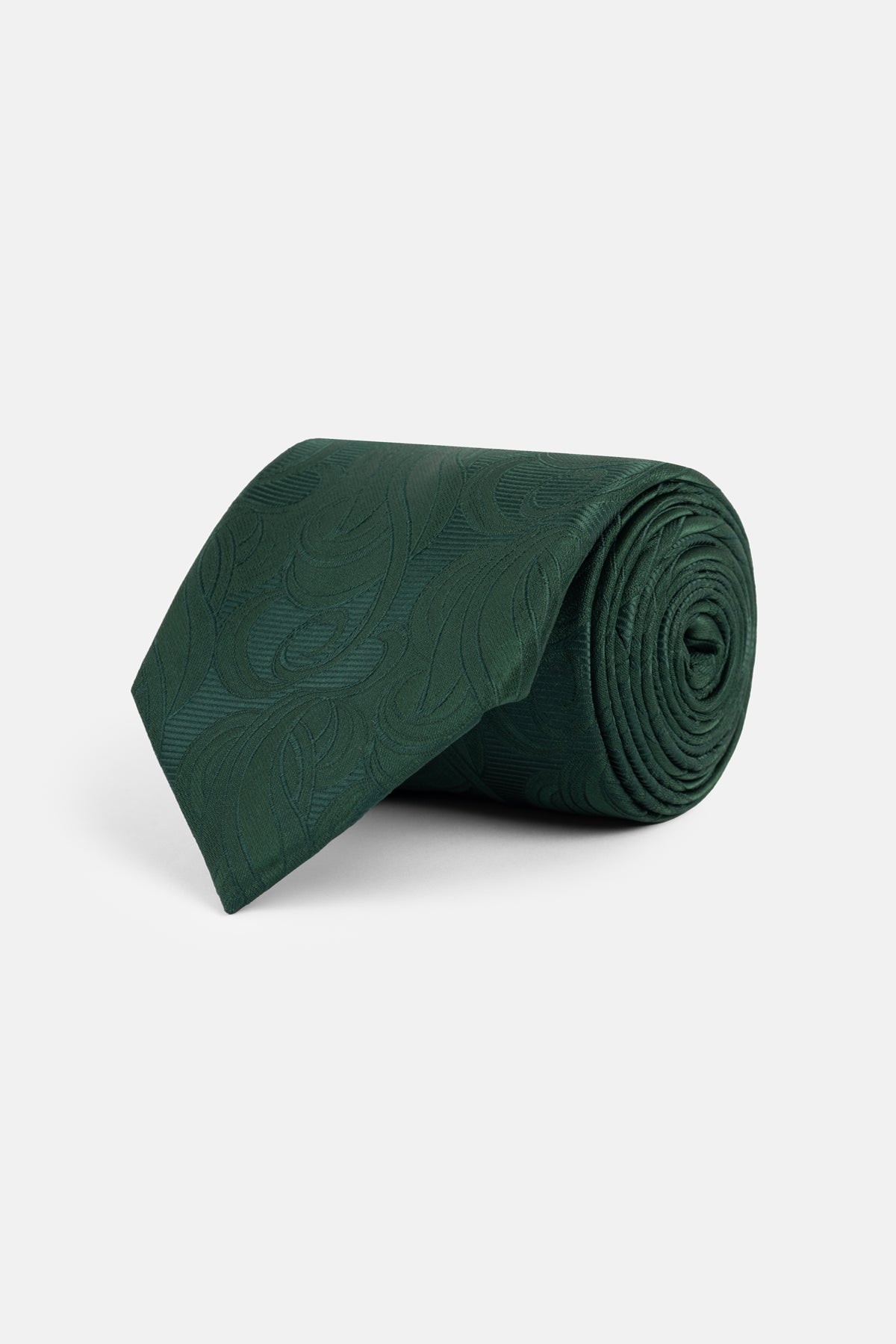 Jacquard Green Tie Necktie with Handkerchief