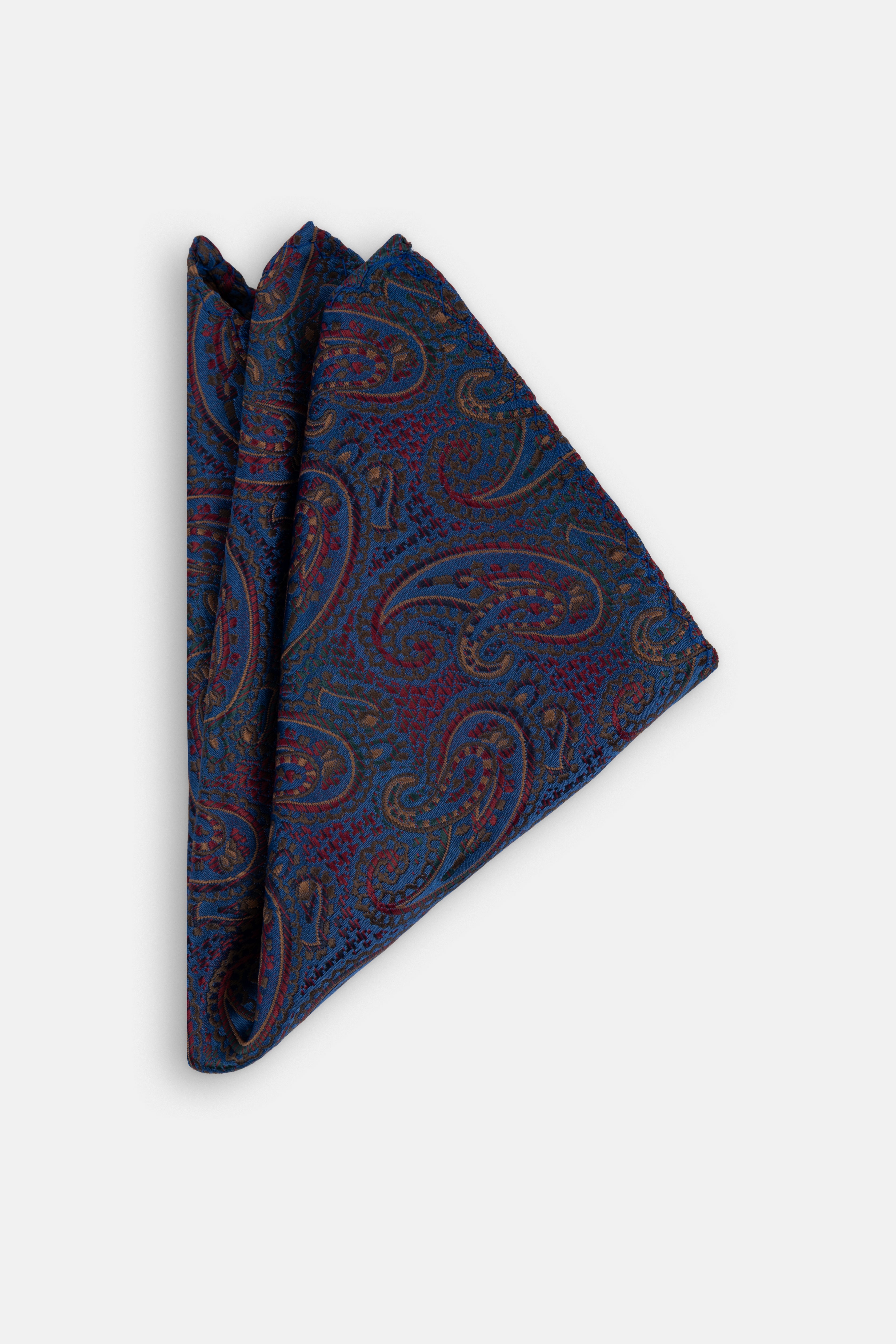 Jacquard Navy Tie Necktie with Handkerchief