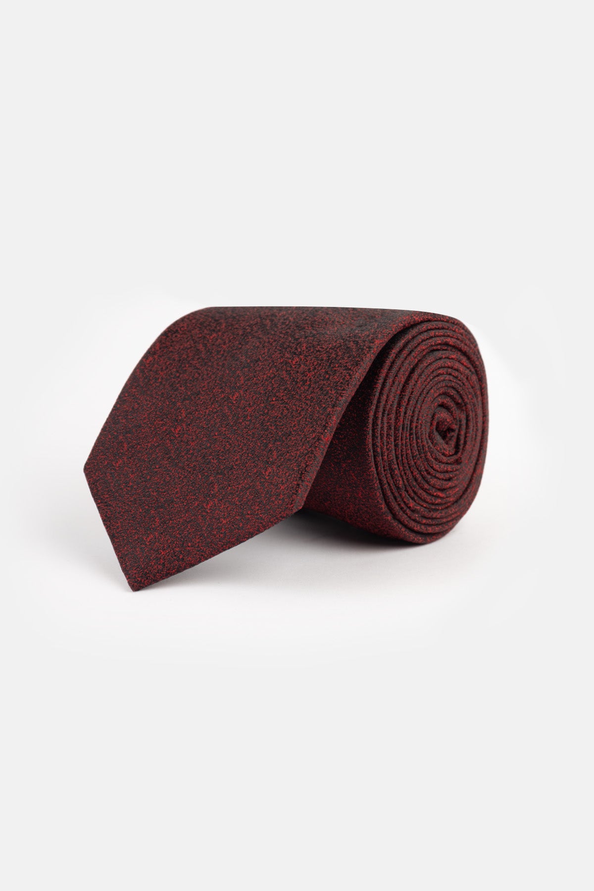 Jacquard Dark Red Tie Necktie with Handkerchief