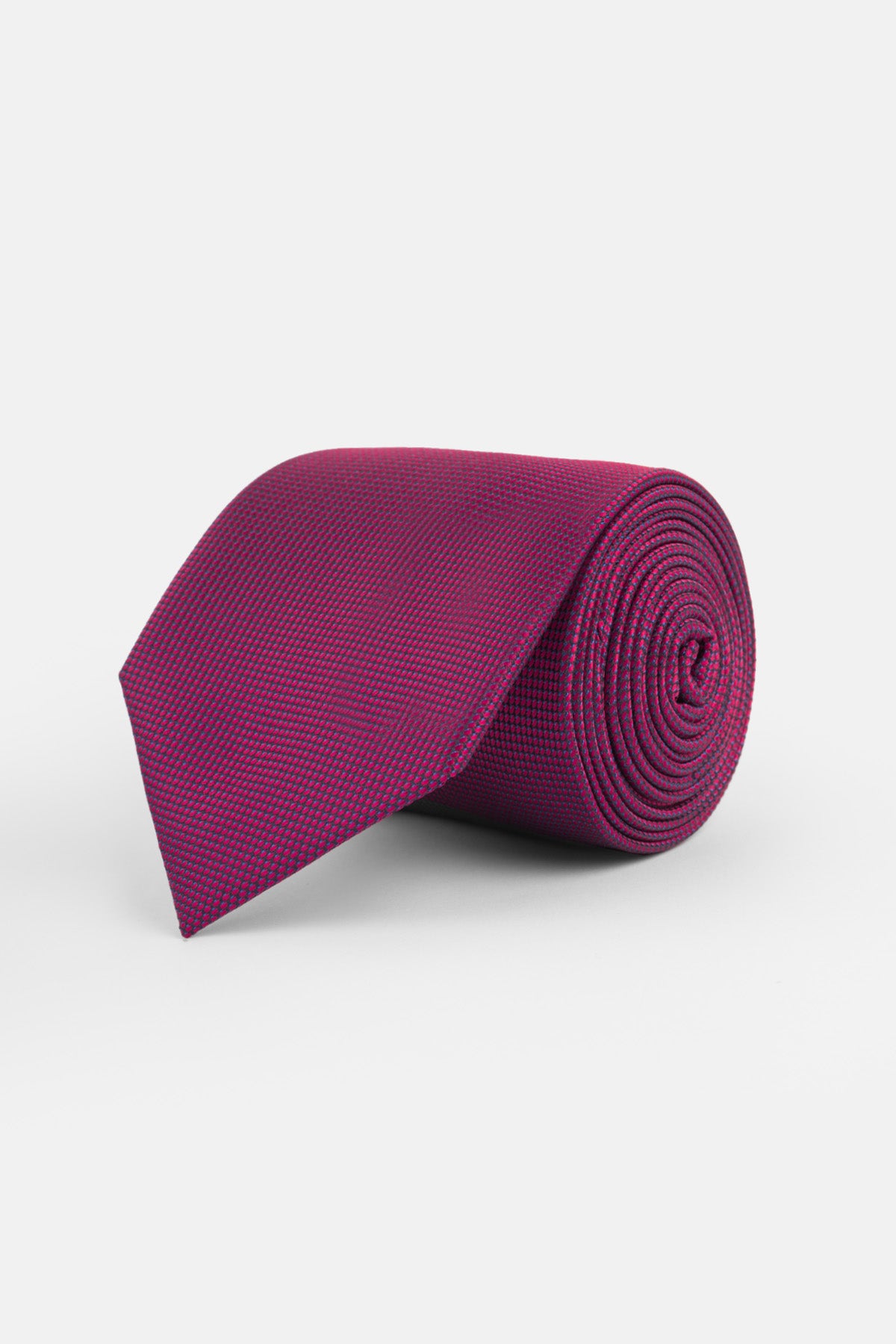 Jacquard Quinacridone Magenta Red Tie Necktie with Handkerchief