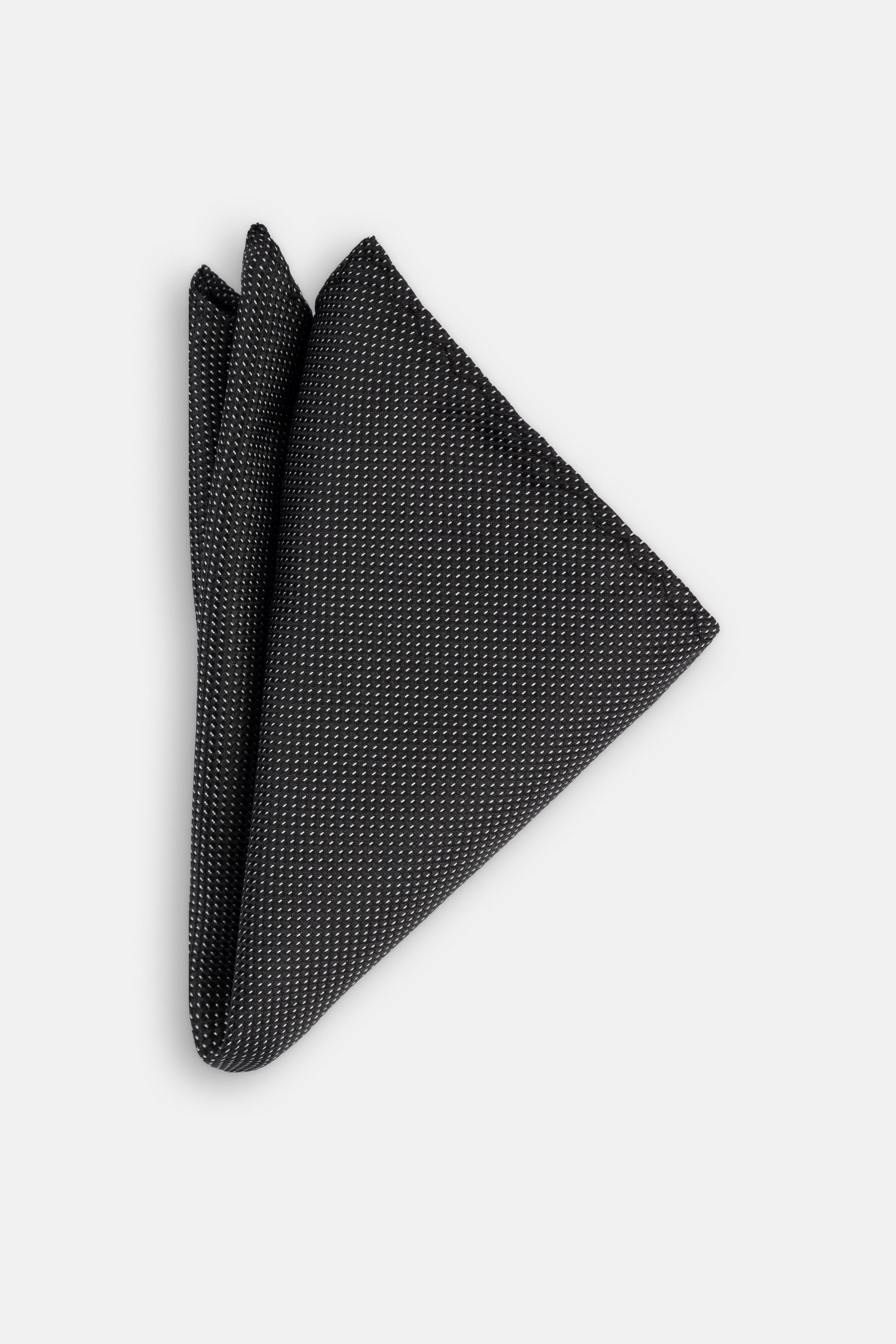 Jacquard Black Tie Necktie with Handkerchief