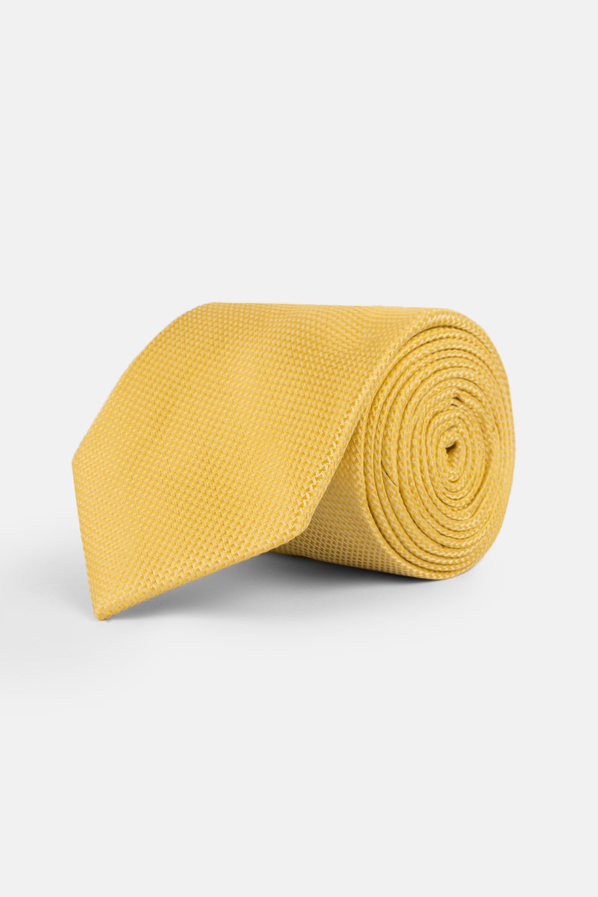 Jacquard Yellow Tie Necktie with Handkerchief