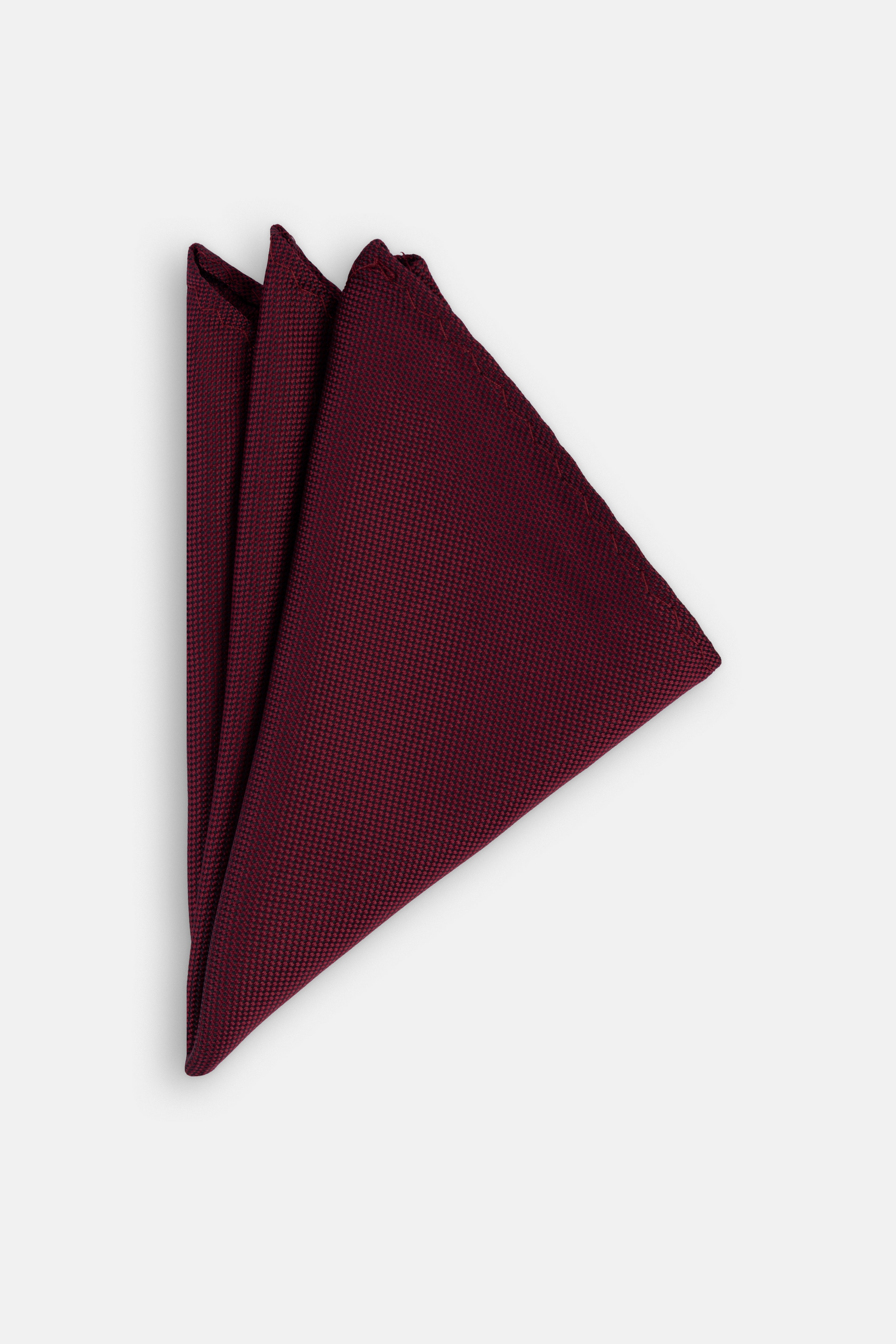 Jacquard Dark Red Tie Necktie with Handkerchief