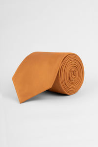 Jacquard Orange Tie Necktie with Handkerchief - 1