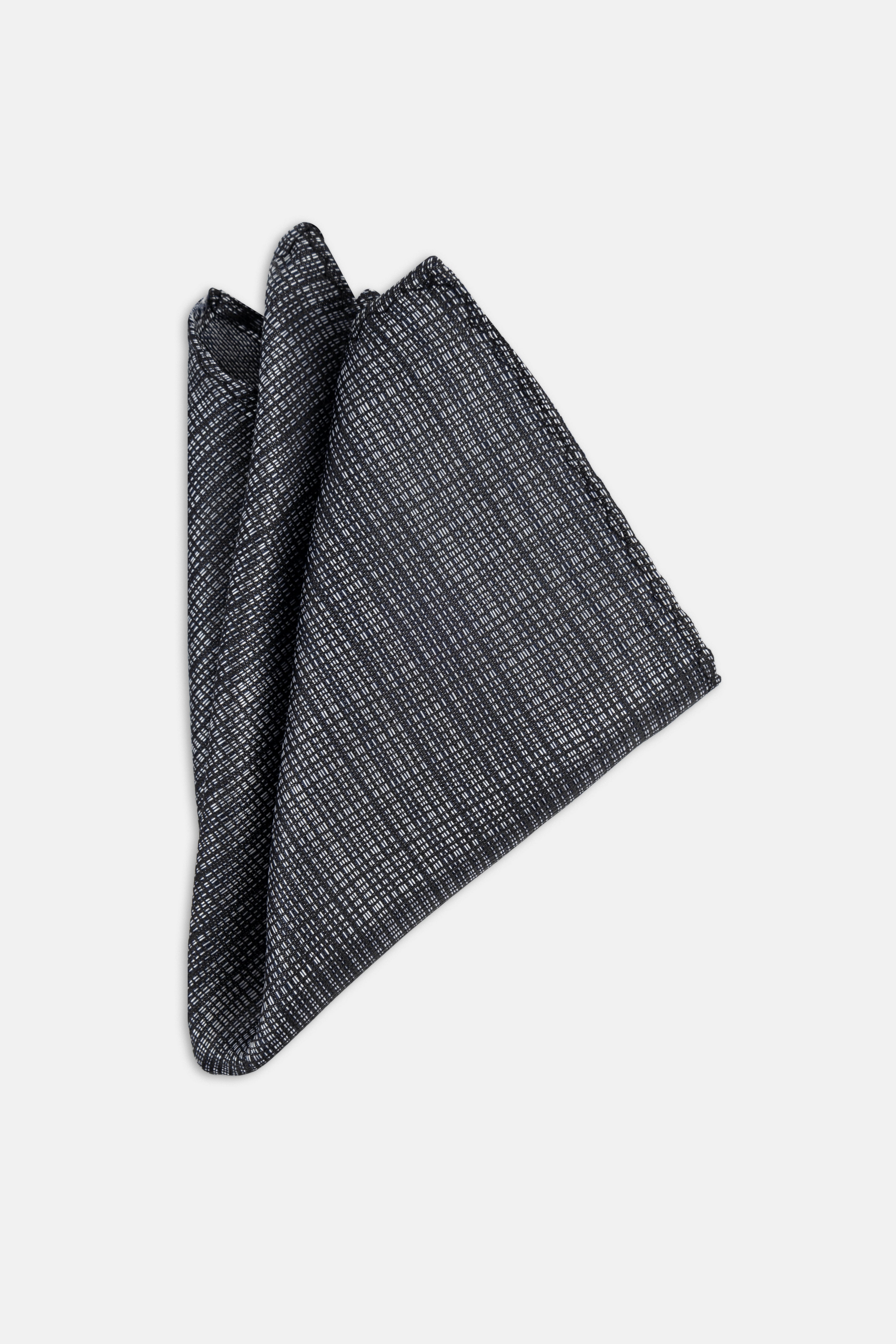 Jacquard Black Tie Necktie with Handkerchief