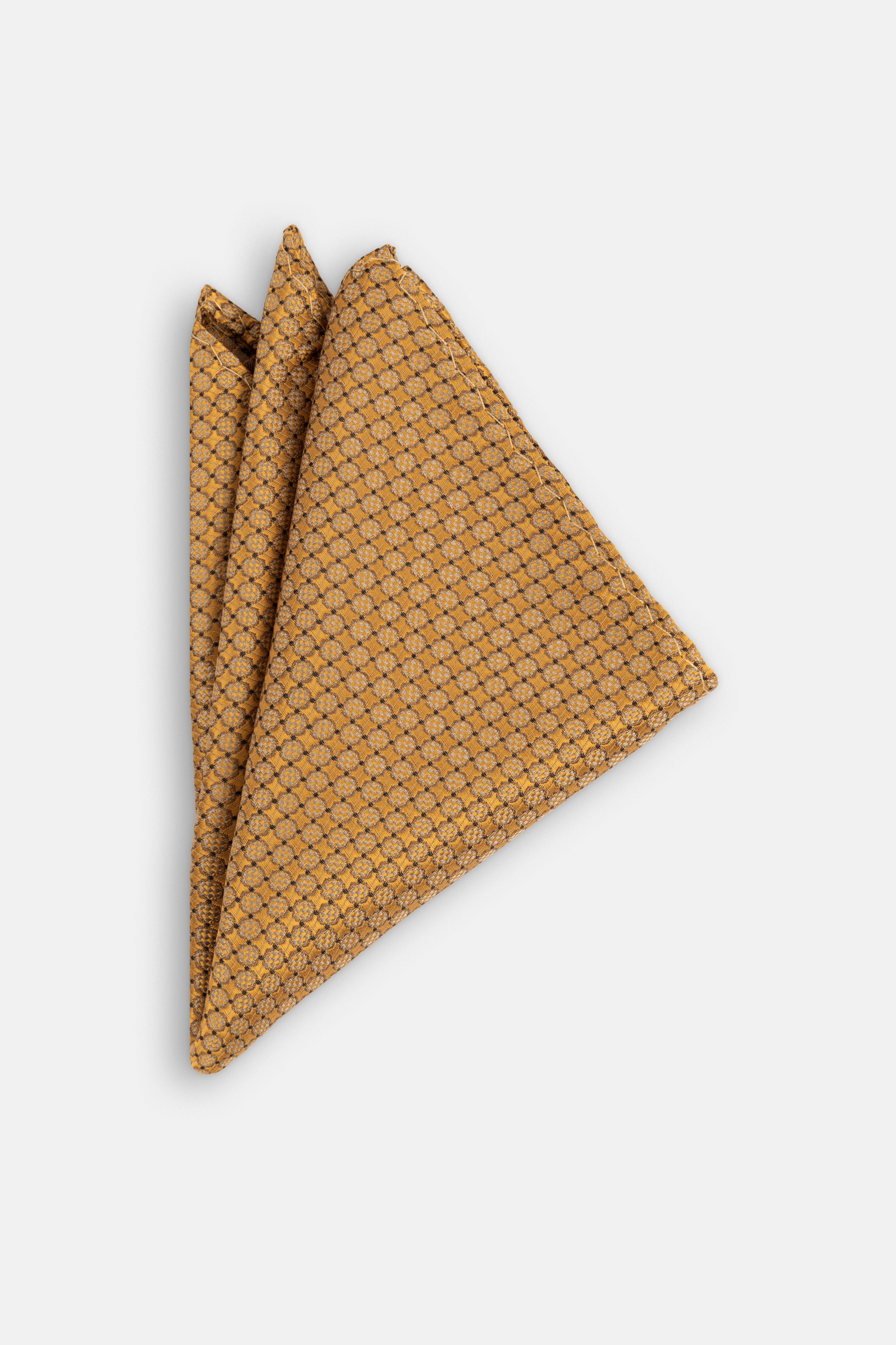 Jacquard Gold Tie Necktie with Handkerchief