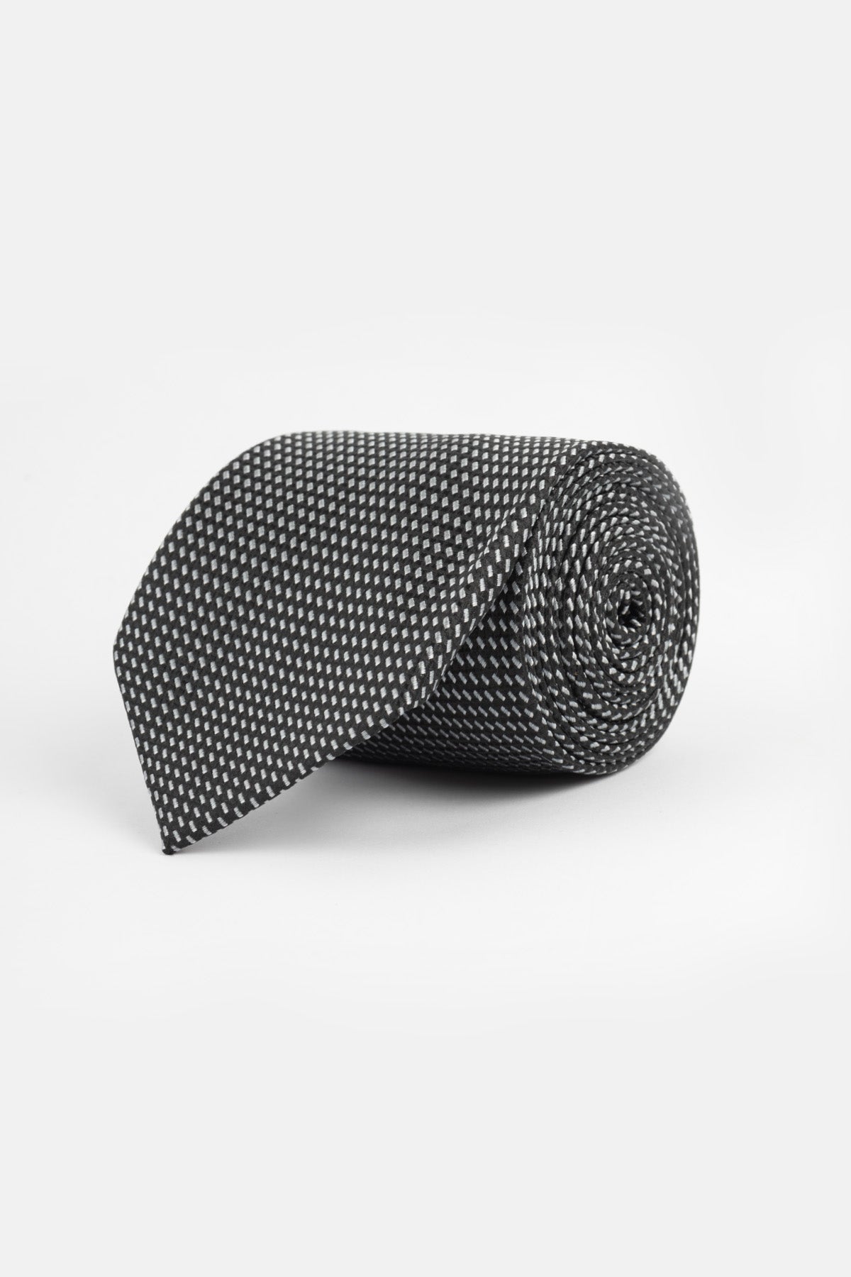 Jacquard Black Tie Necktie with Handkerchief