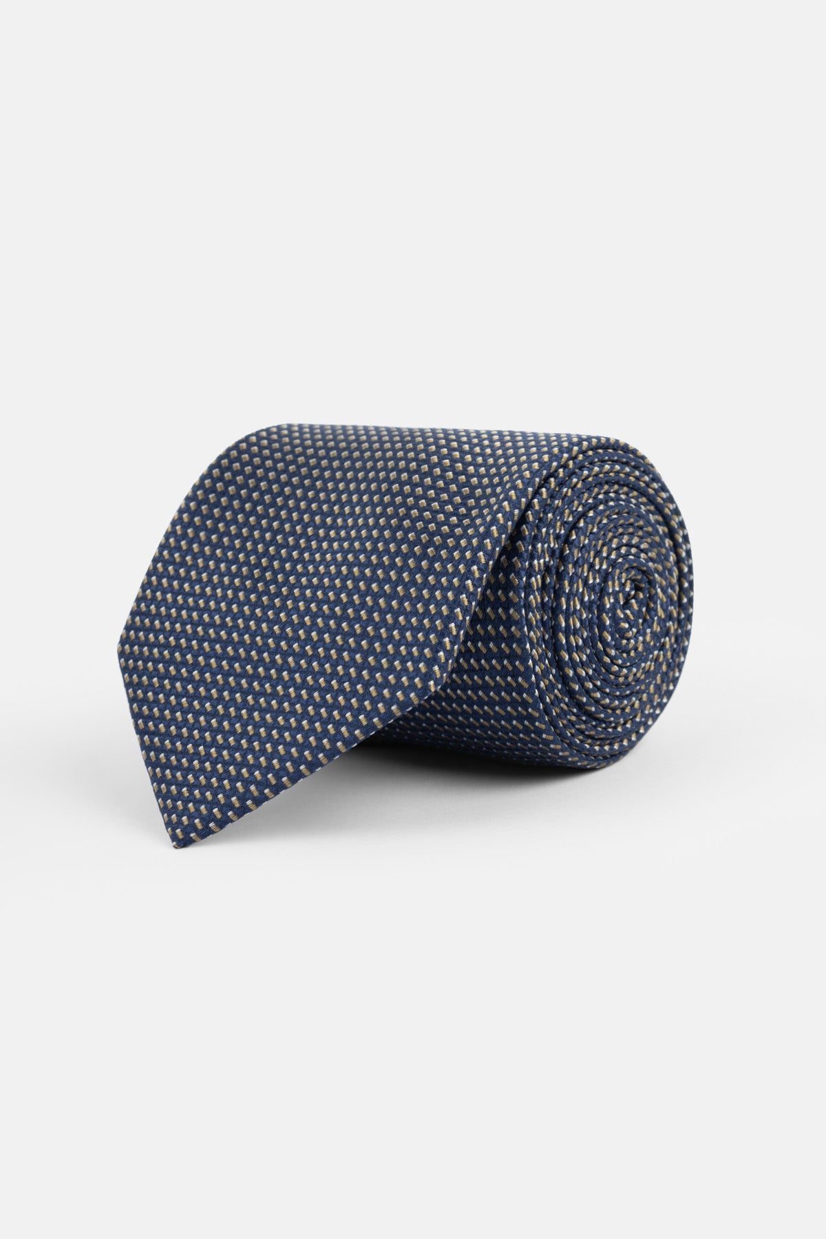 Jacquard Navy Tie Necktie with Handkerchief